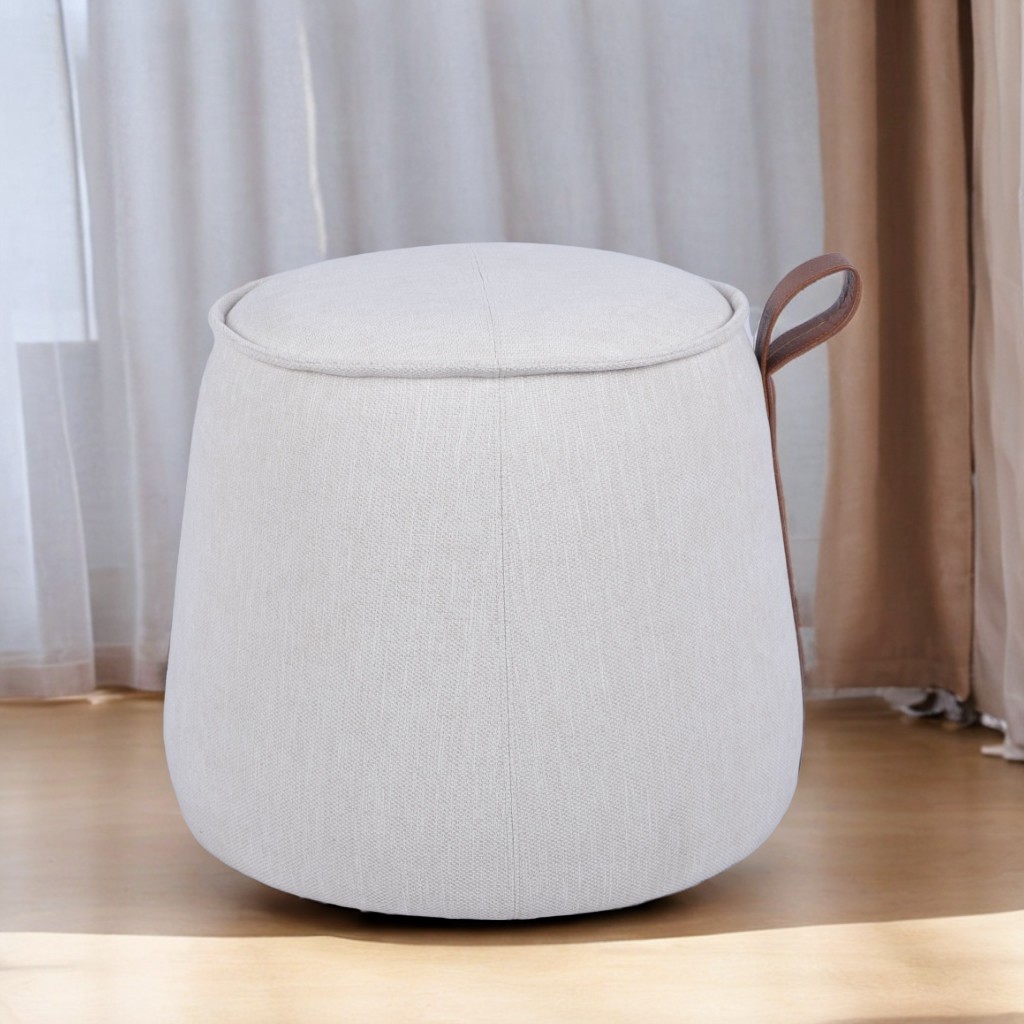 Round Corduroy Ottoman