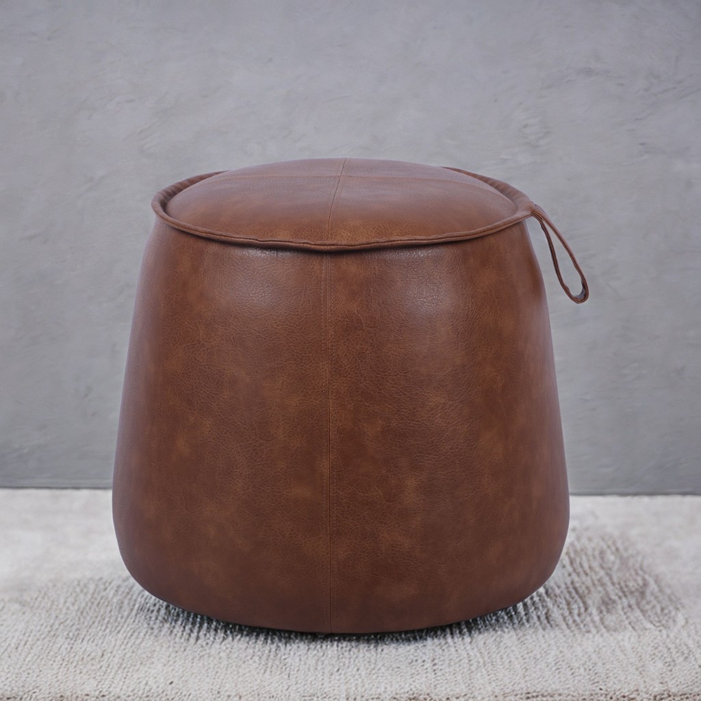 Brown Leather Ottoman