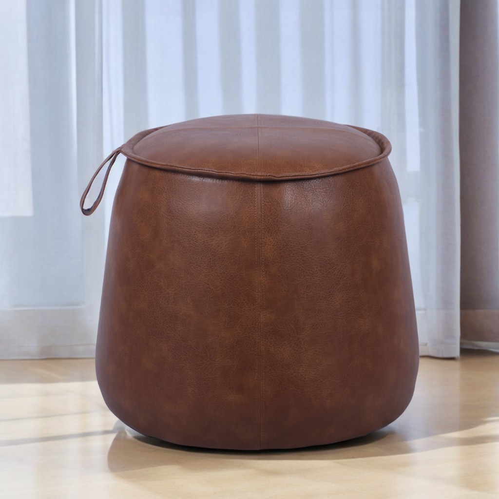Brown Leather Ottoman