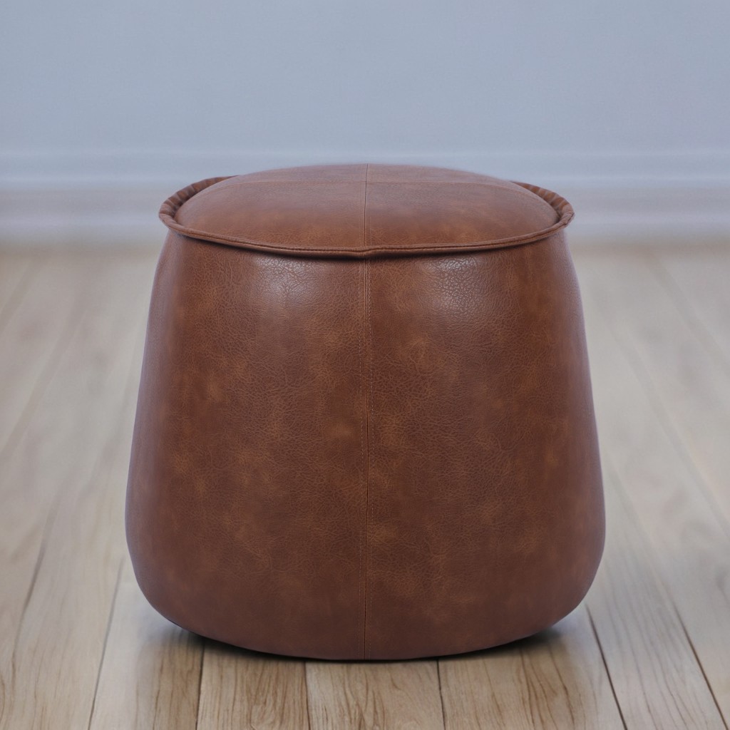 Brown Leather Ottoman