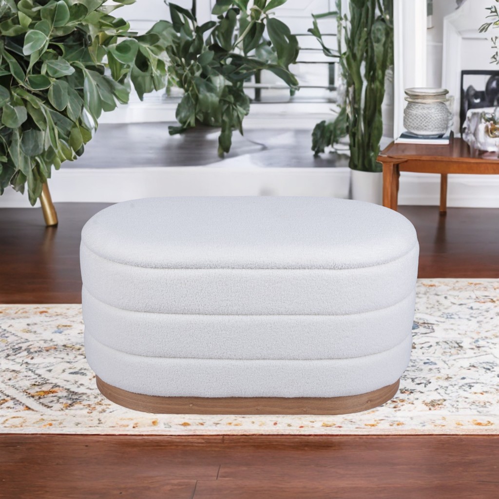 White Upholstered Storage Bench
