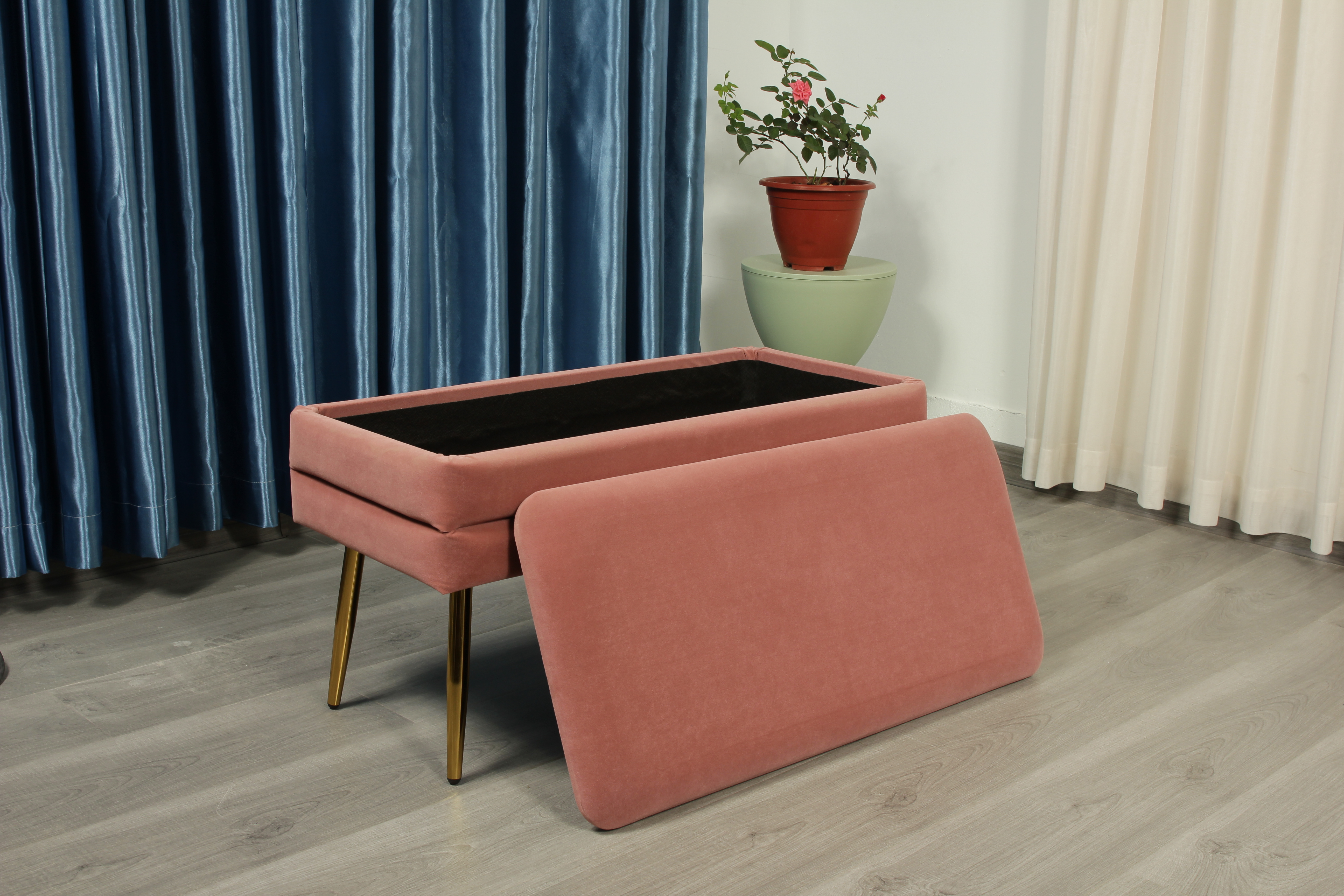 Pink Storage Ottoman