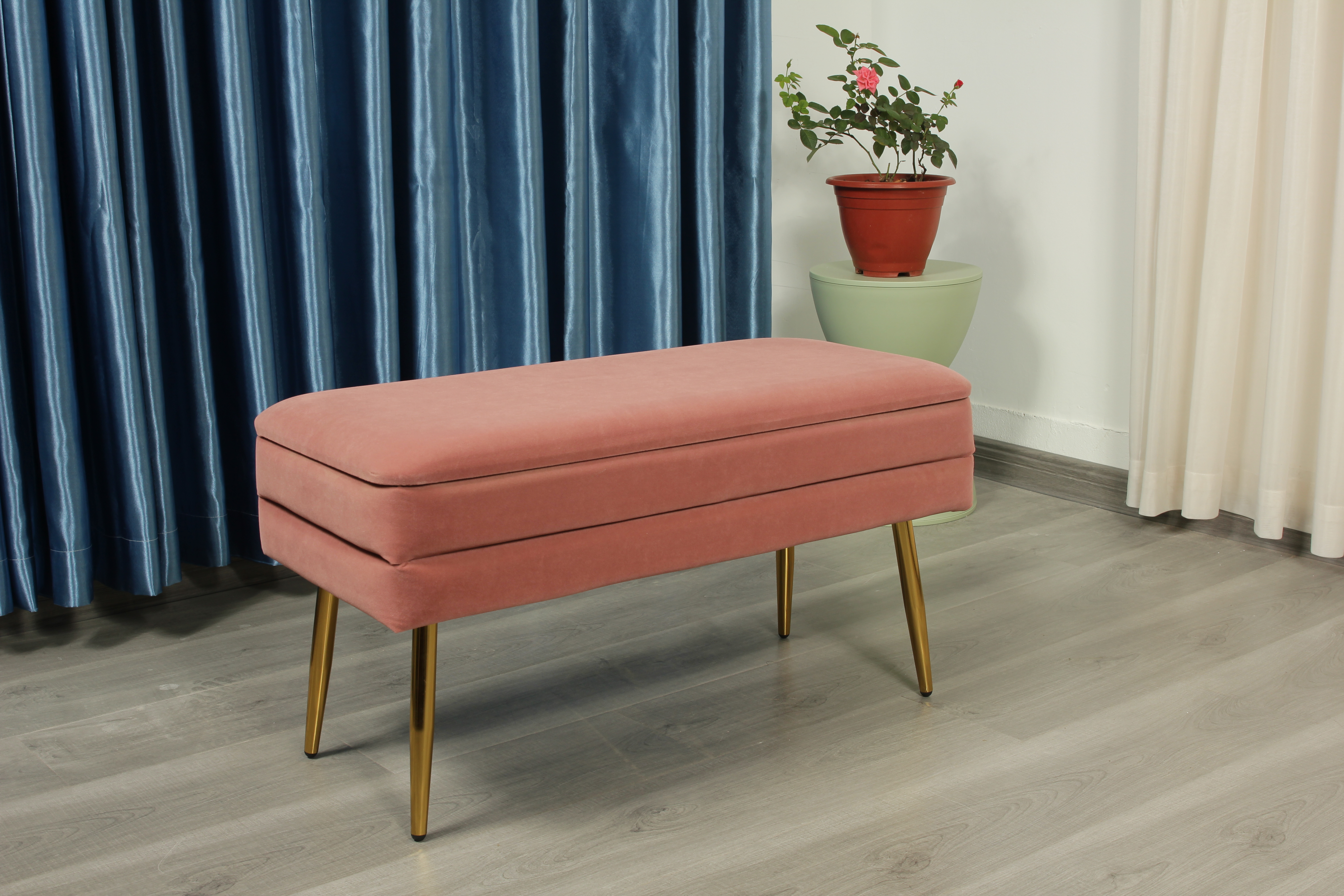 Pink Storage Ottoman