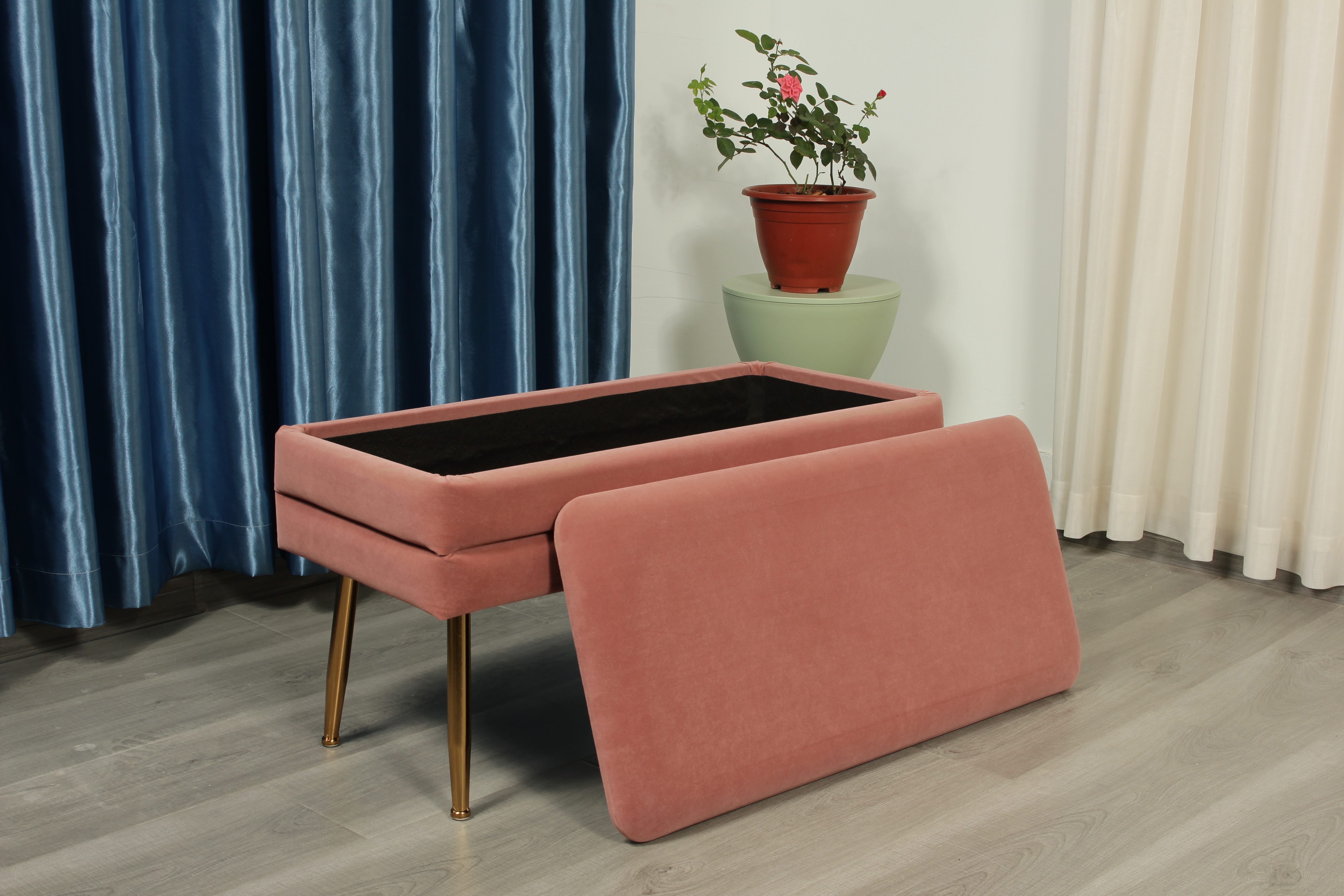 Pink Storage Ottoman