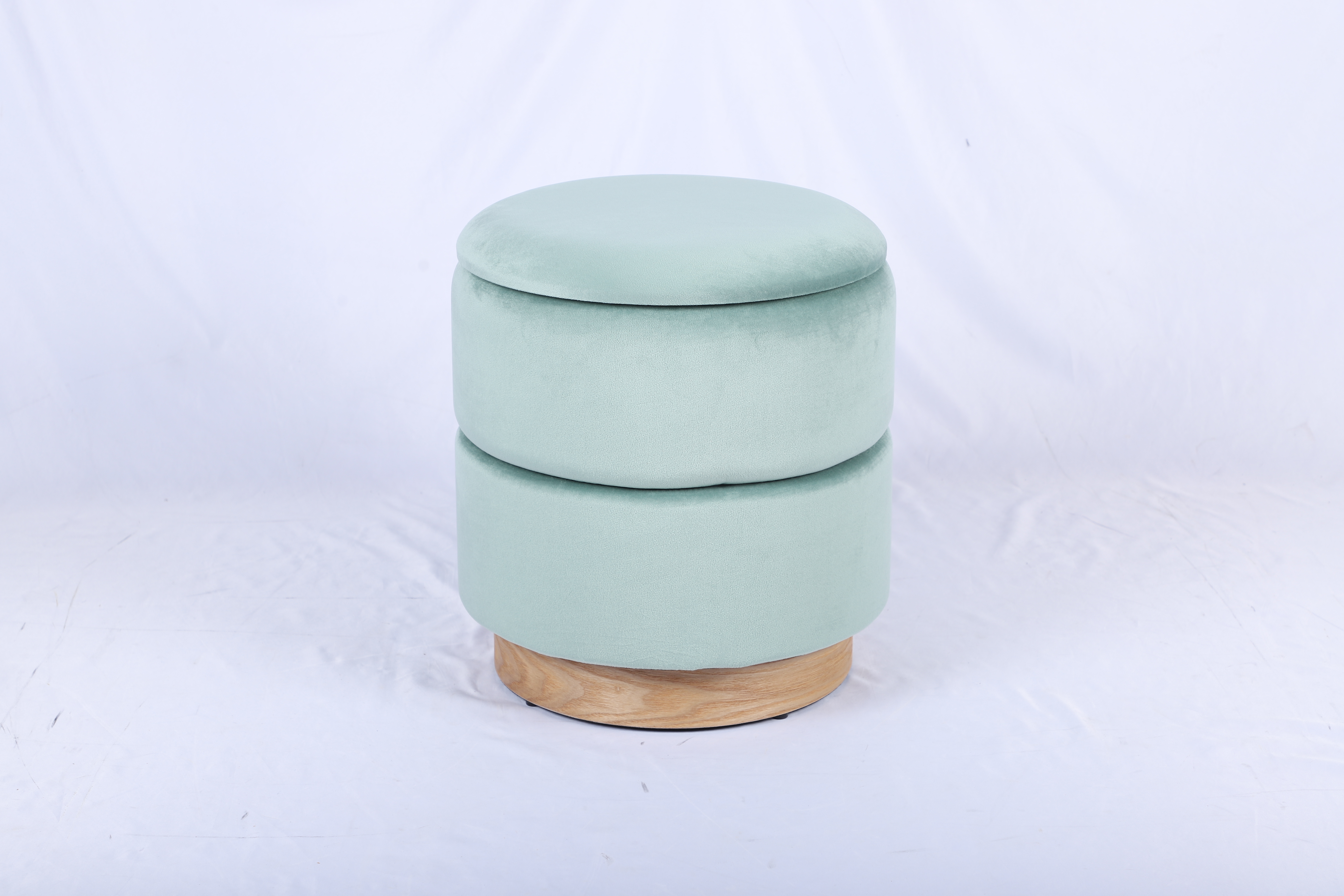 Round Mint Green Ottoman