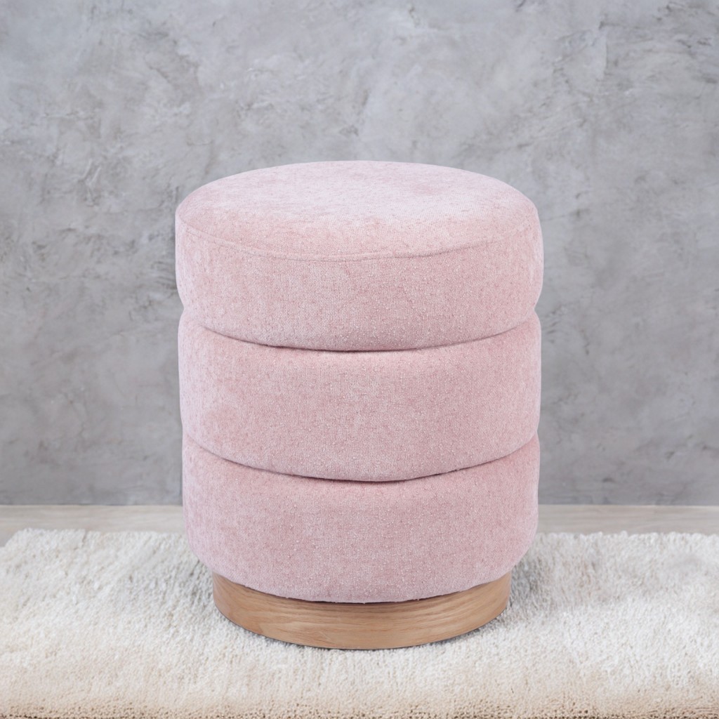 Pink Cushioned Ottoman