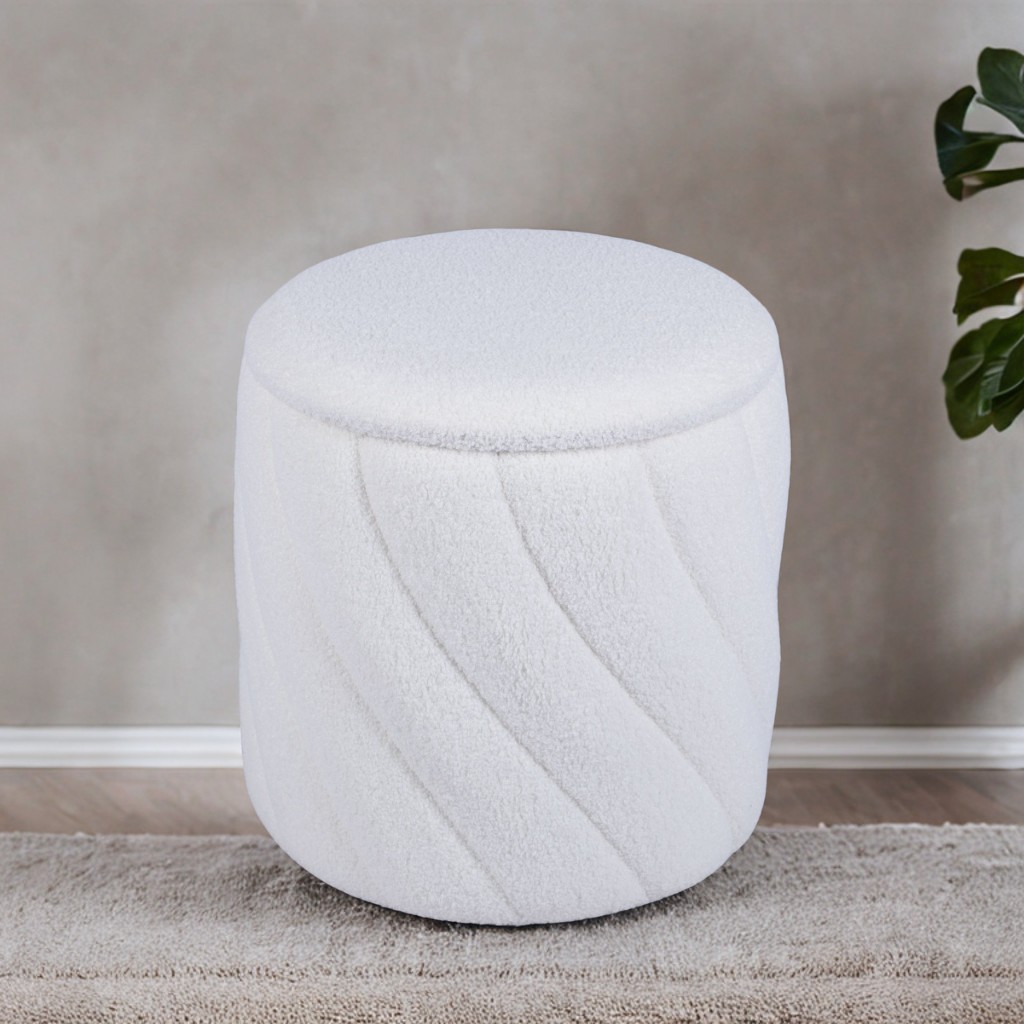 White Plush Stool