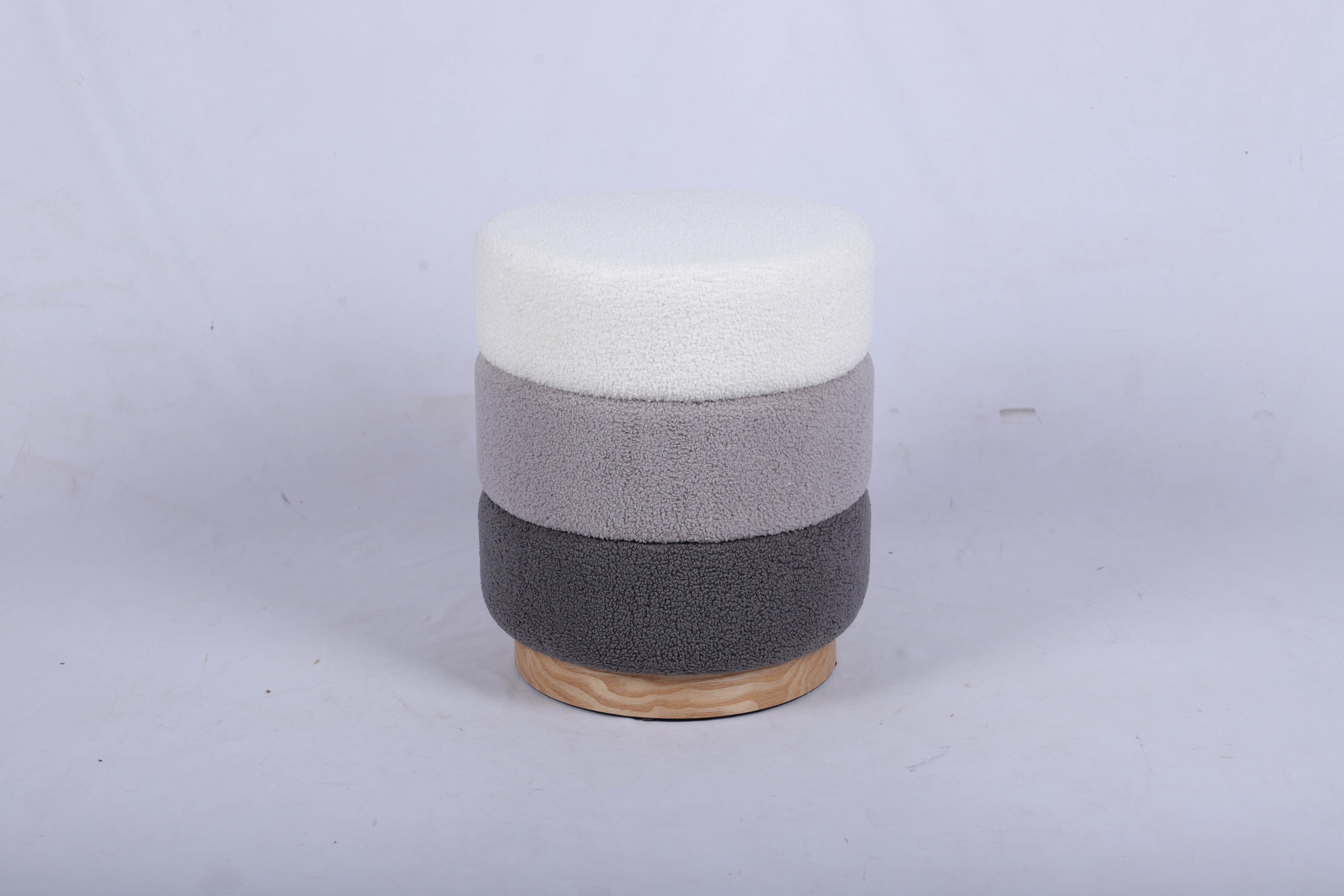 Tri-Color Round Ottoman