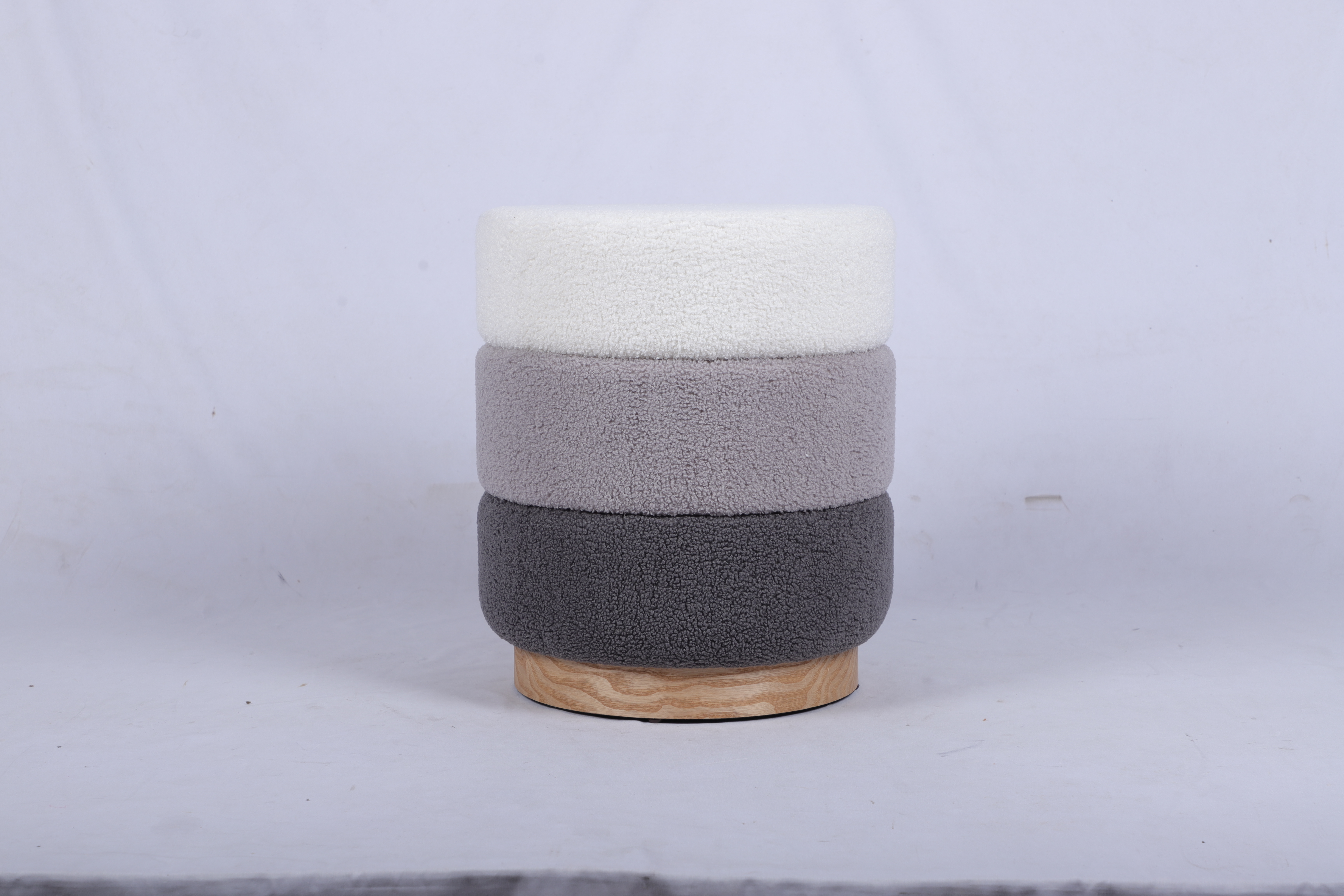 Tri-Color Round Ottoman