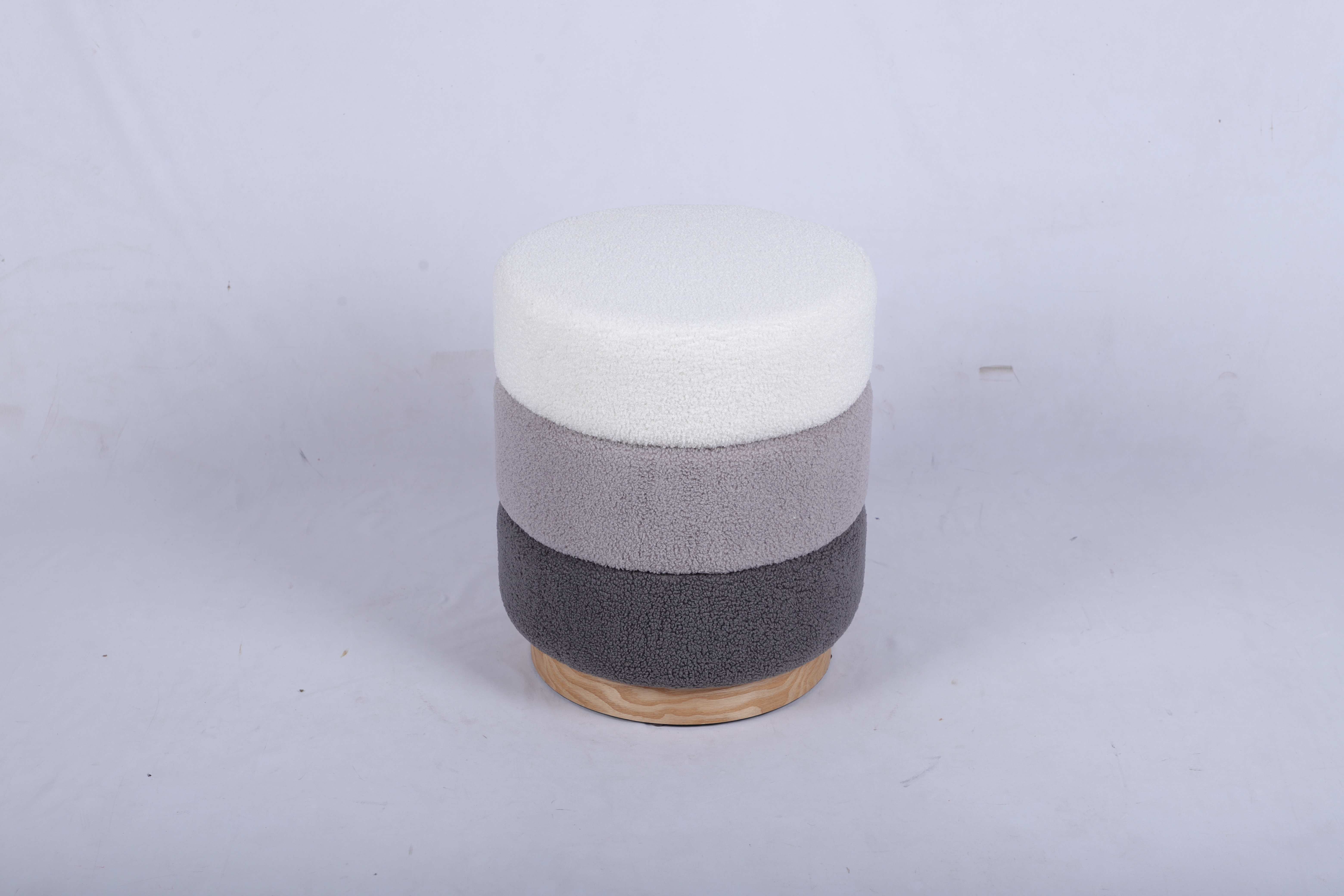 Tri-Color Round Ottoman