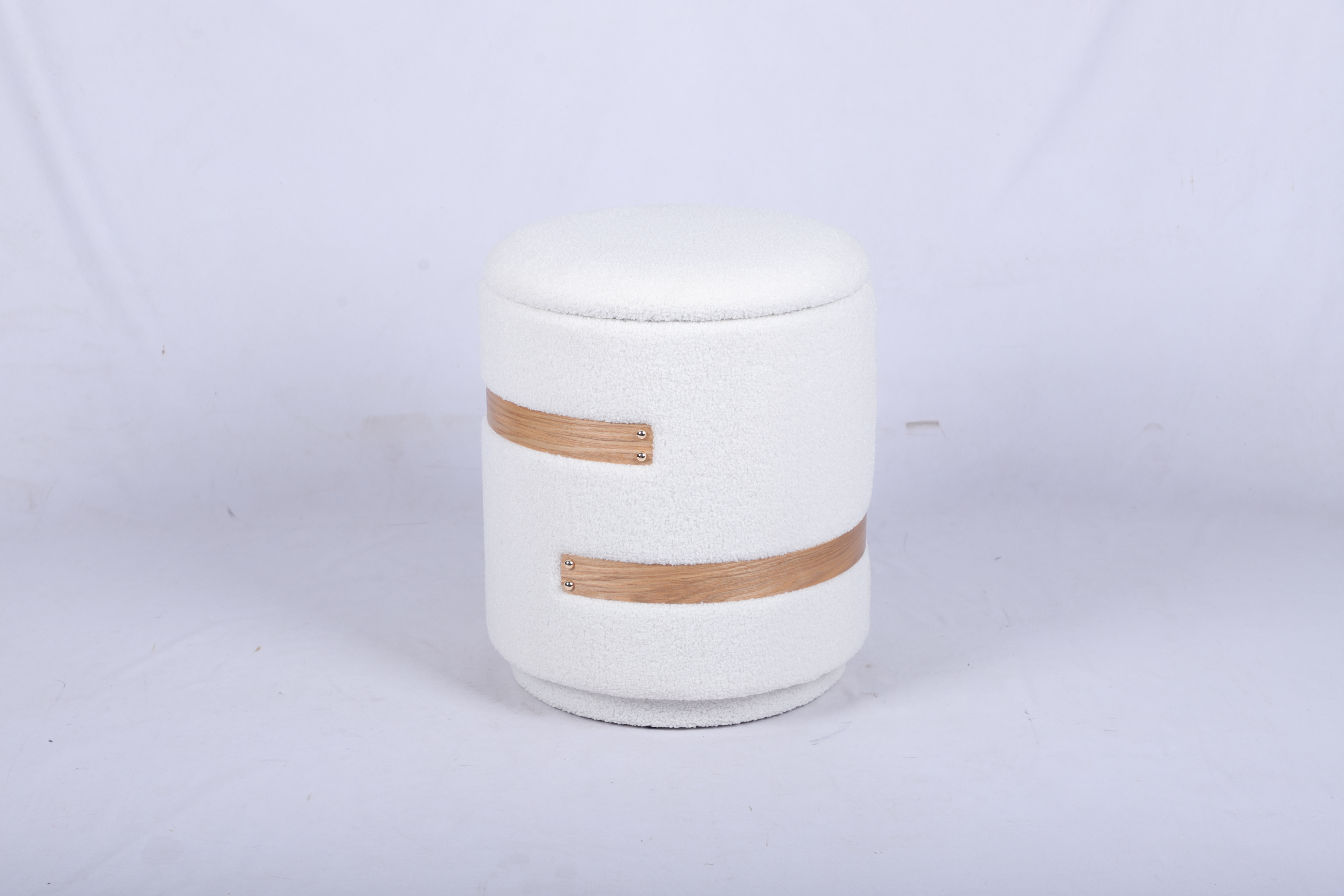 White Upholstered Storage Ottoman