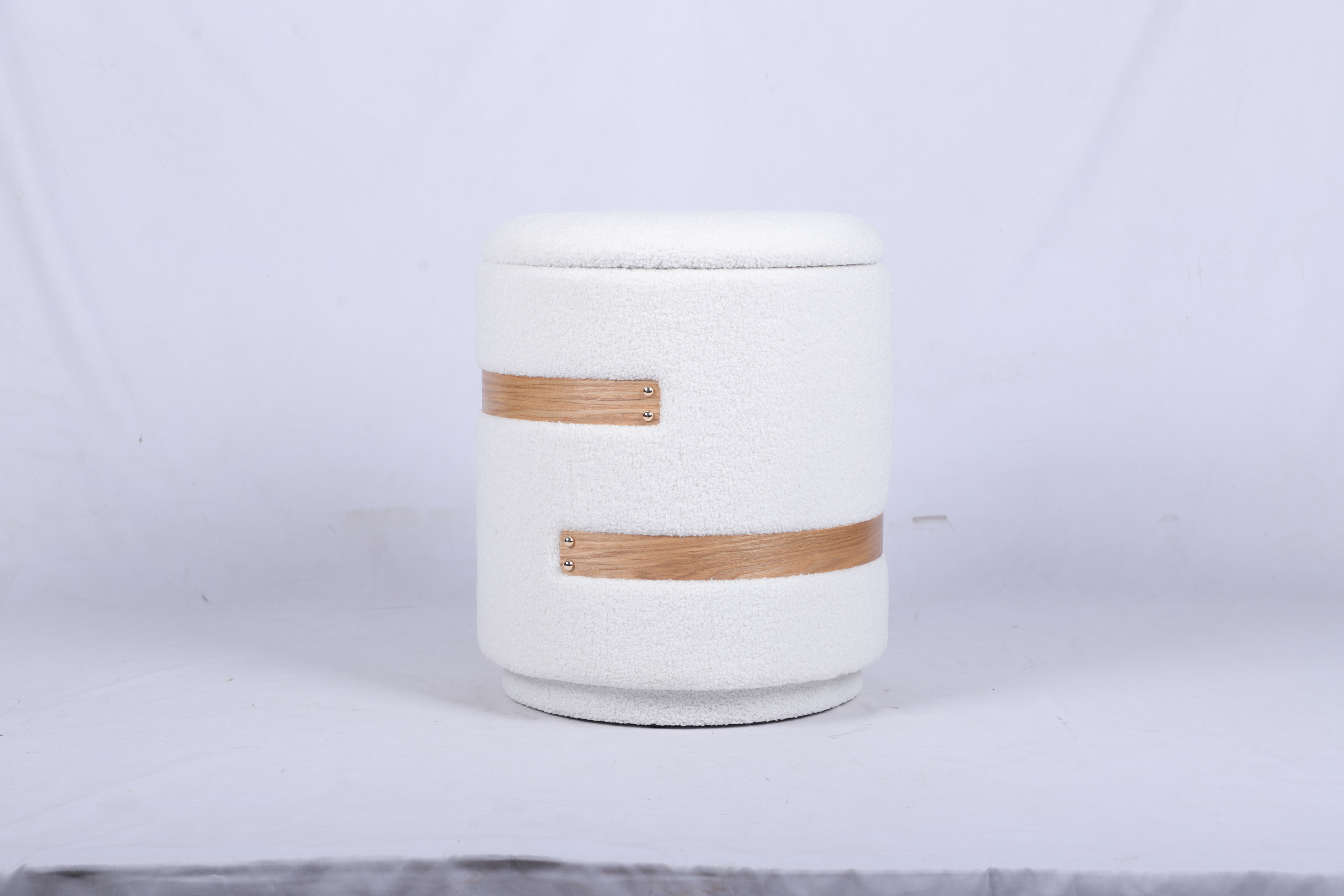 White Upholstered Storage Ottoman