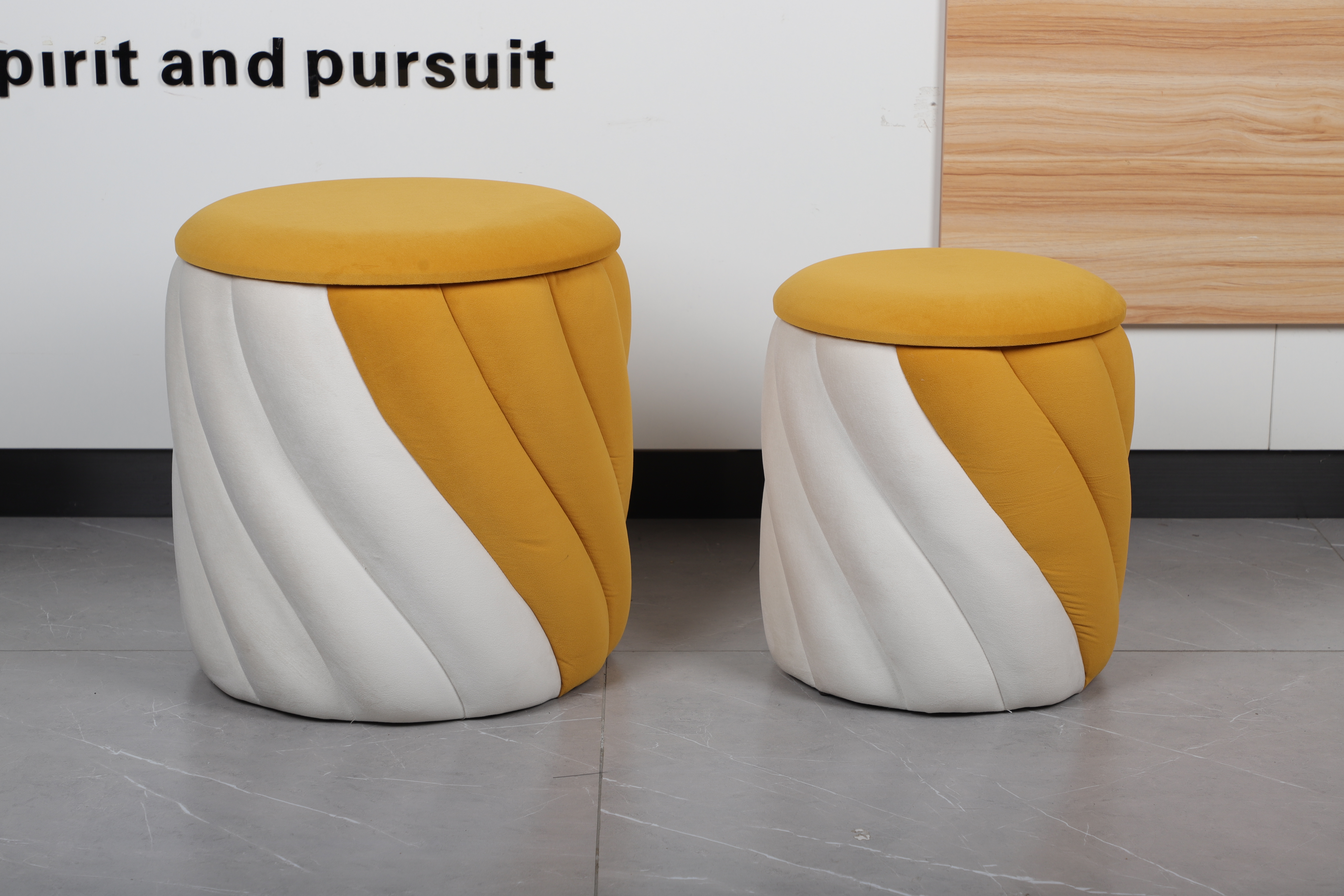 Set of Two Modern Storage Ottomans