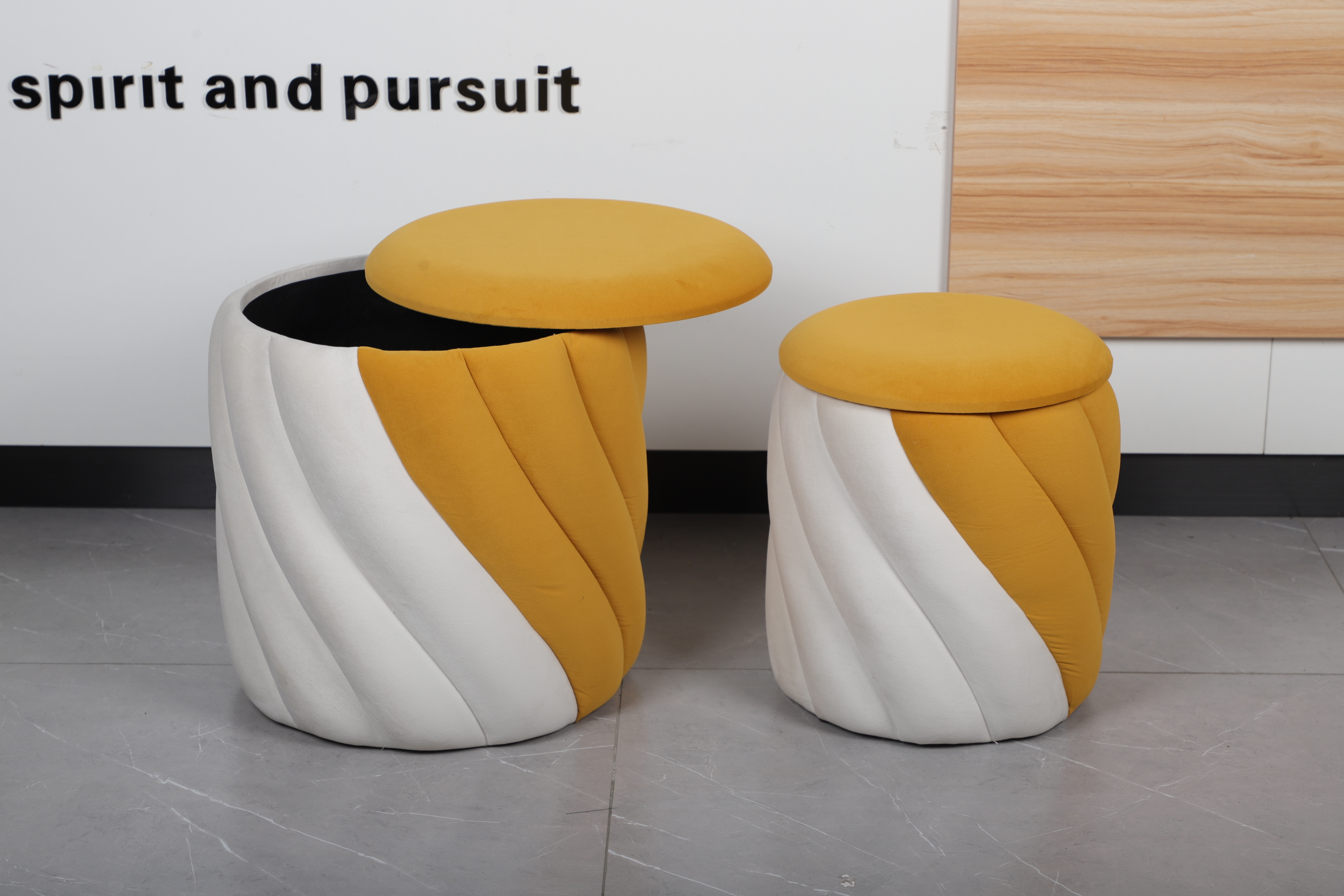 Set of Two Modern Storage Ottomans