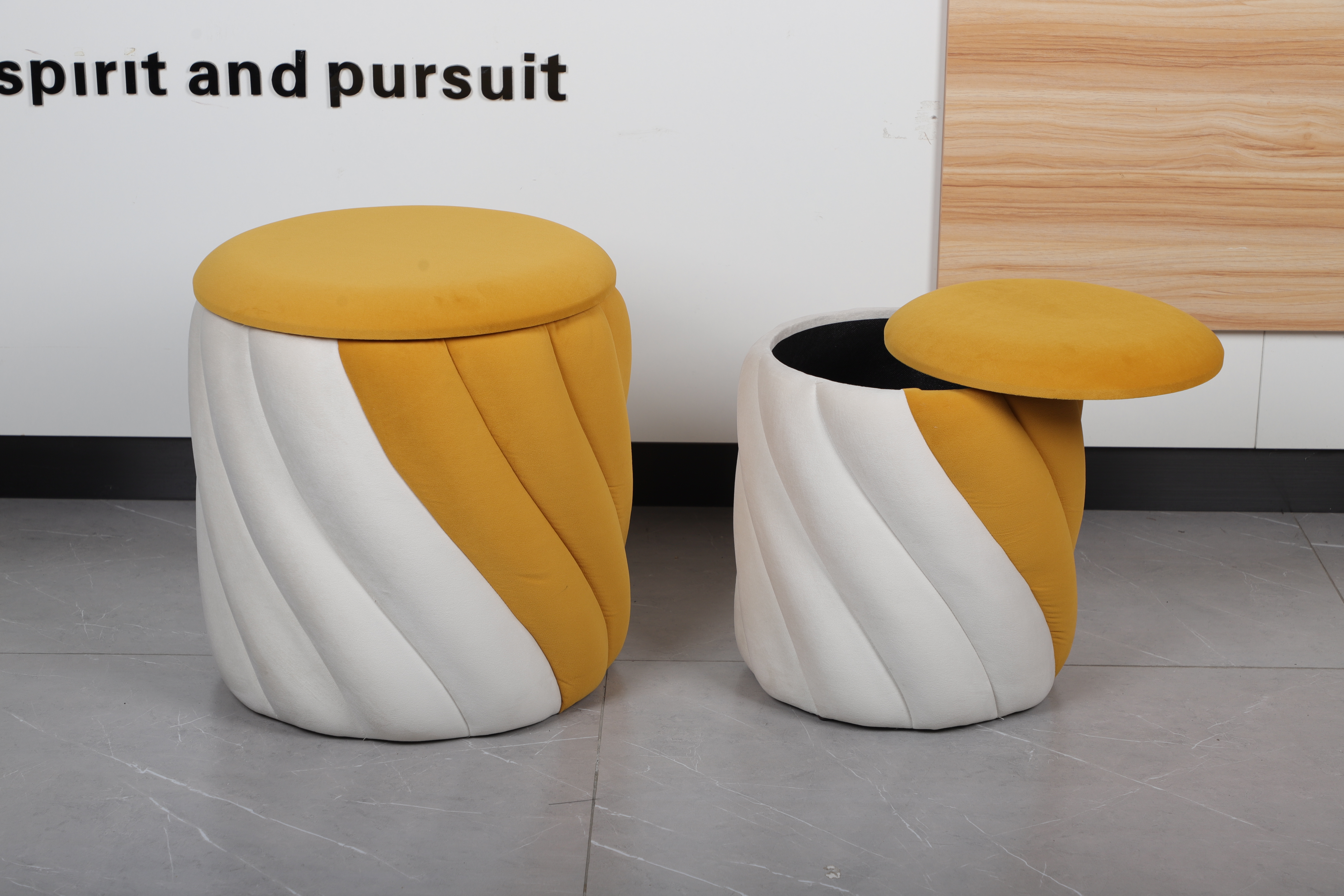 Set of Two Modern Storage Ottomans