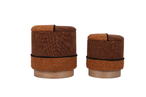 Brown Ottoman Set with Storage