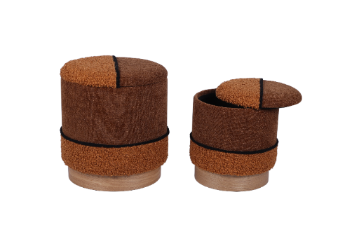 Brown Ottoman Set with Storage