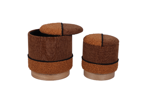 Brown Ottoman Set with Storage