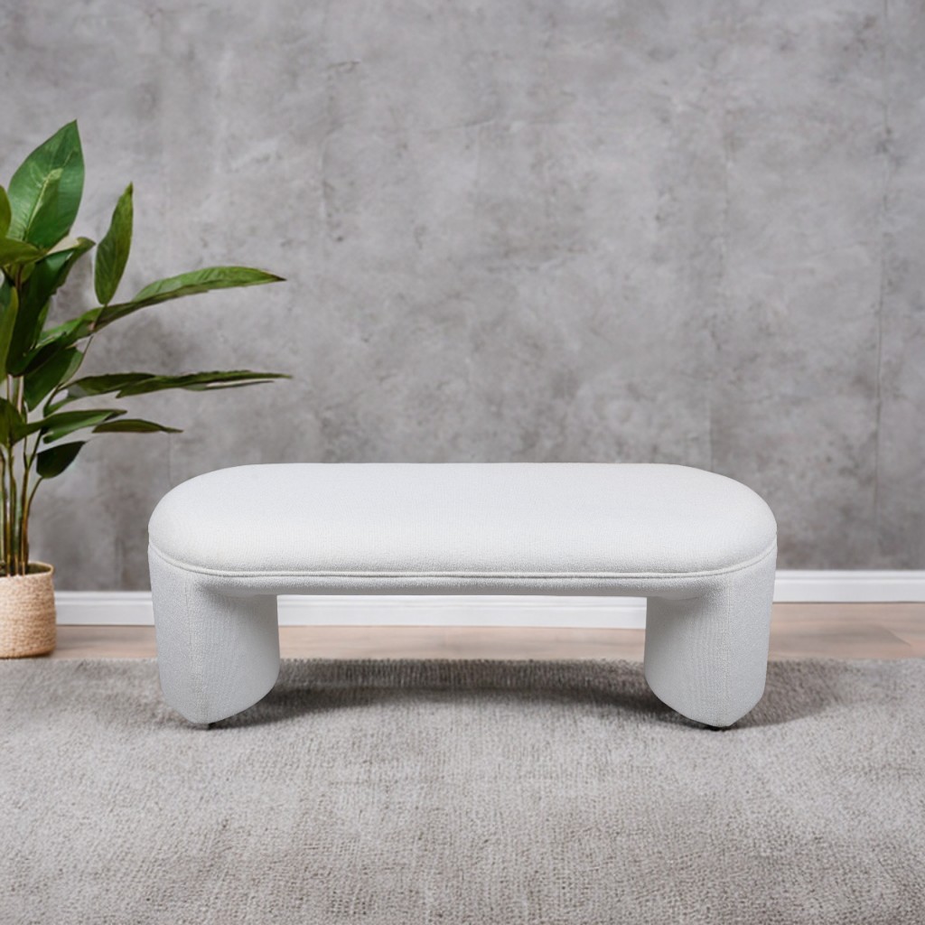 Modern White Upholstered Bench