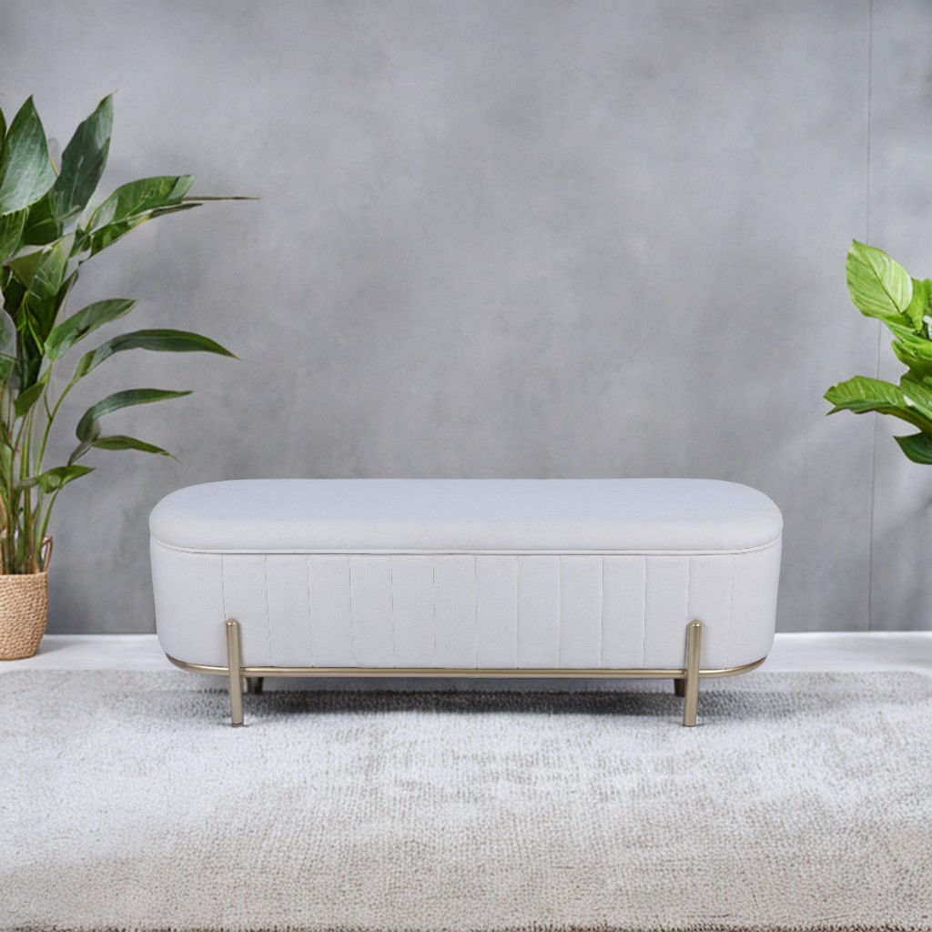 Elegant White Upholstered Bench