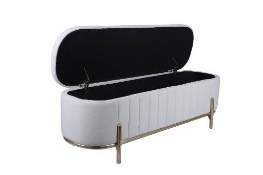 Elegant White Upholstered Bench