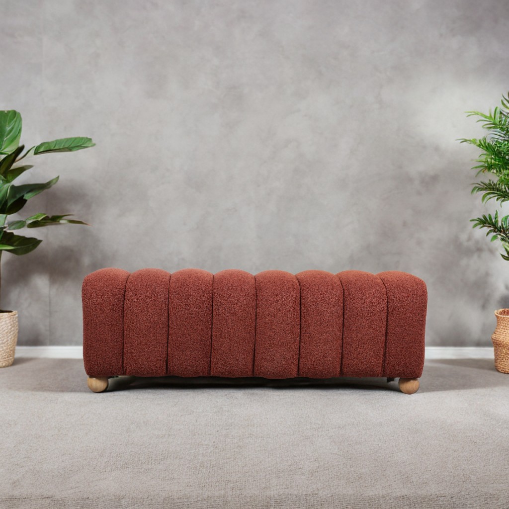 Red Fabric Ottoman