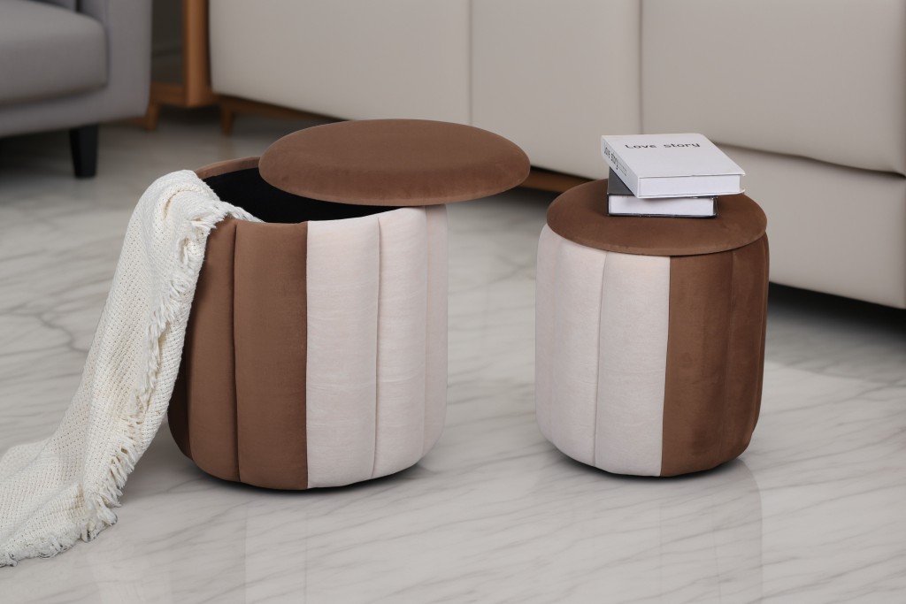 Modern Two-Tone Ottoman Set