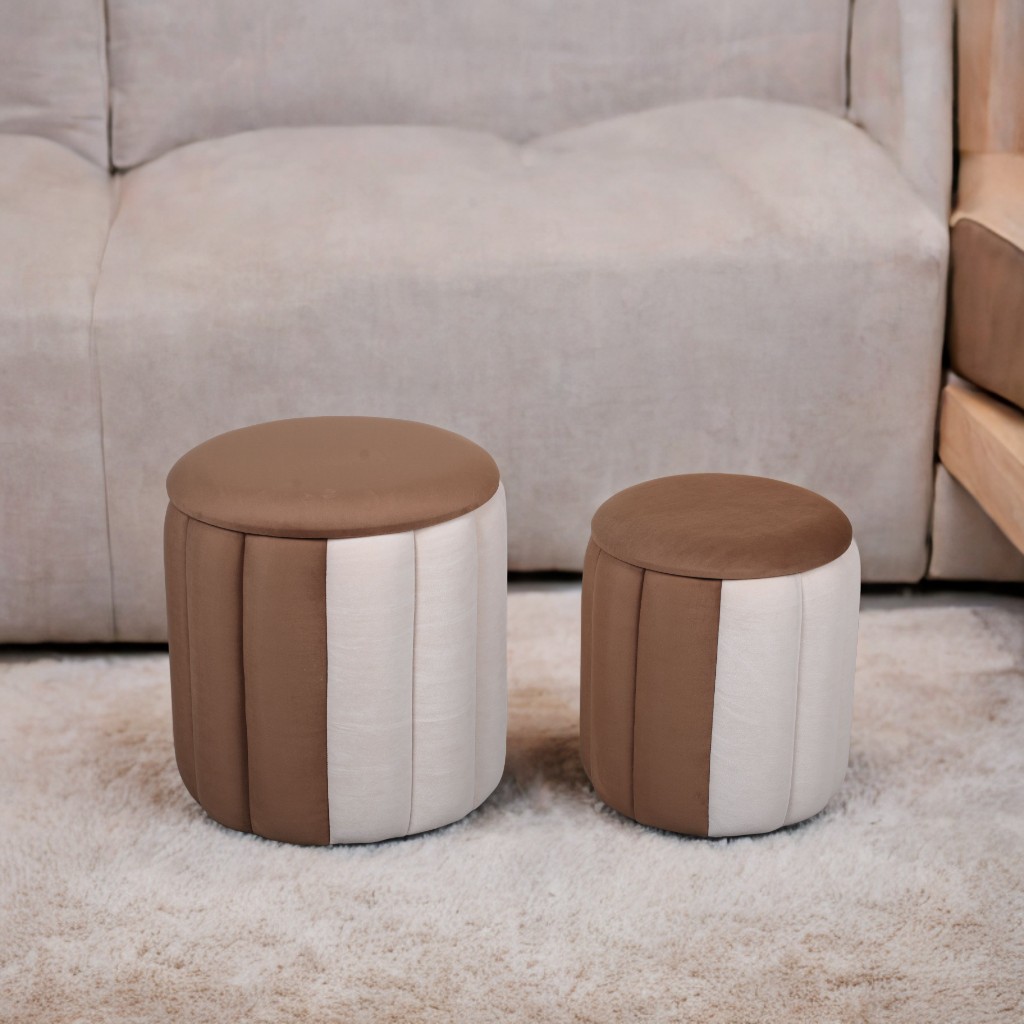 Modern Two-Tone Ottoman Set