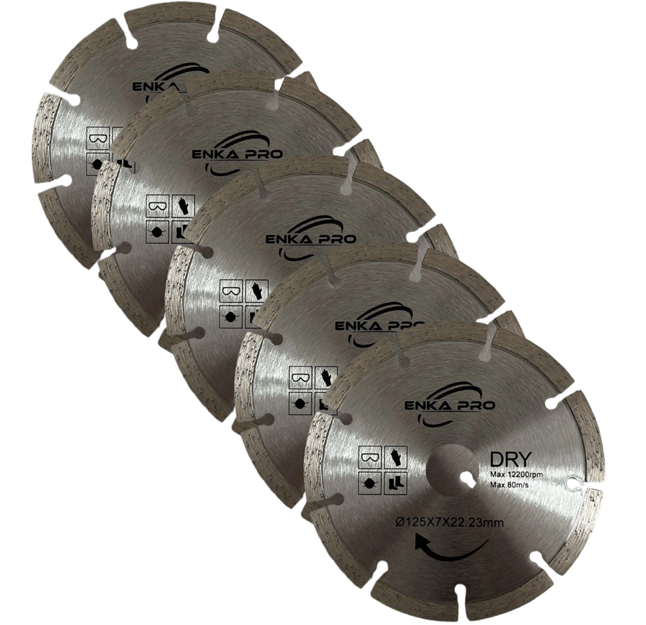 Lot de 5 - Disque diamant segmenté ENKA PRO – 125 mm
