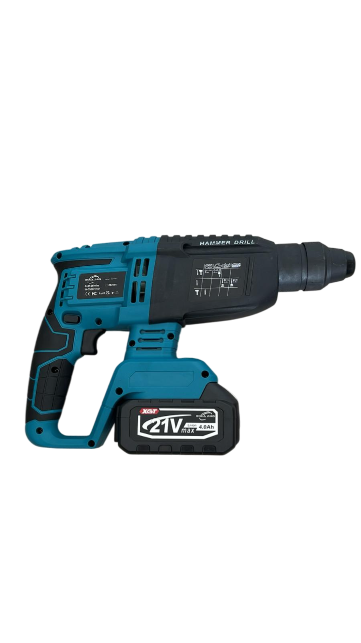Perforateur Sans Fil SDS-Plus ENKAPRO 21V | 2 Batteries 4.0Ah | Coffret Complet avec Forets & Burins