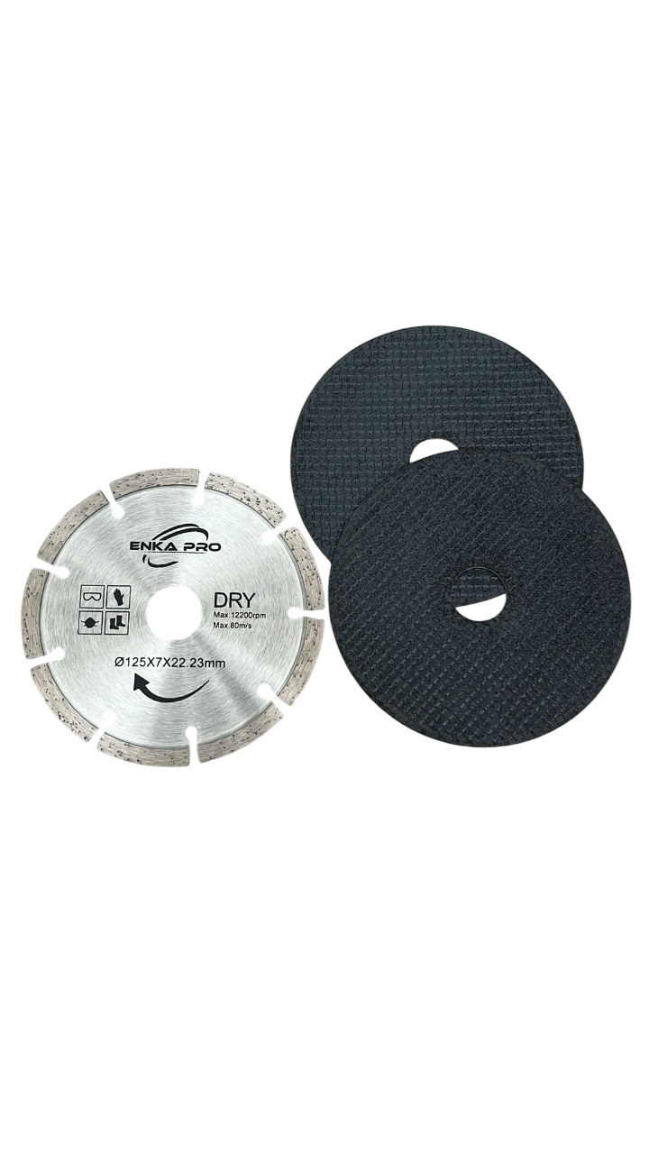 Meuleuse d’Angle Sans Fil ENKAPRO 125 mm – 21V | 2 Batteries 4.0Ah | Disques Inclus