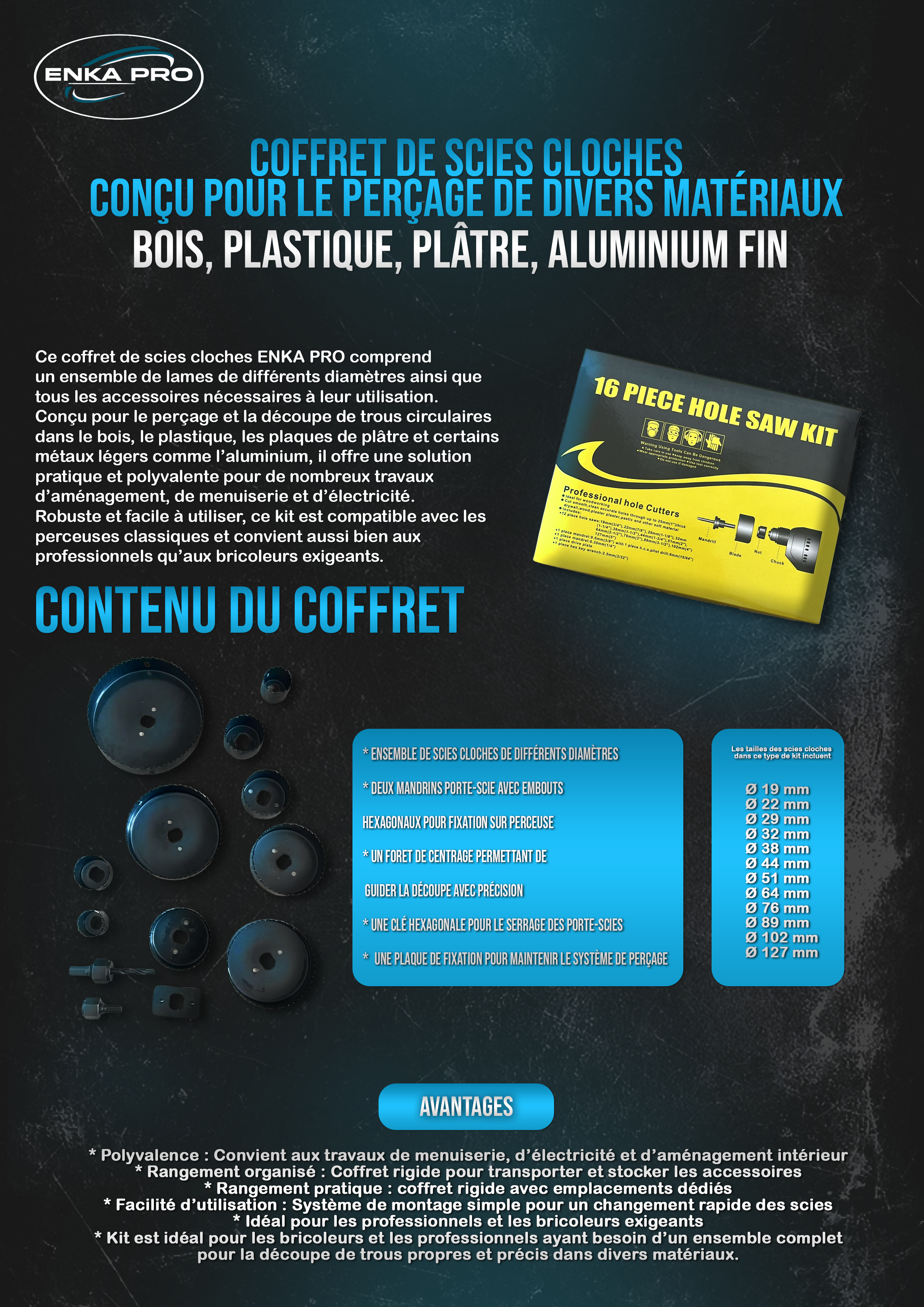 Coffret de scies cloches ENKAPRO