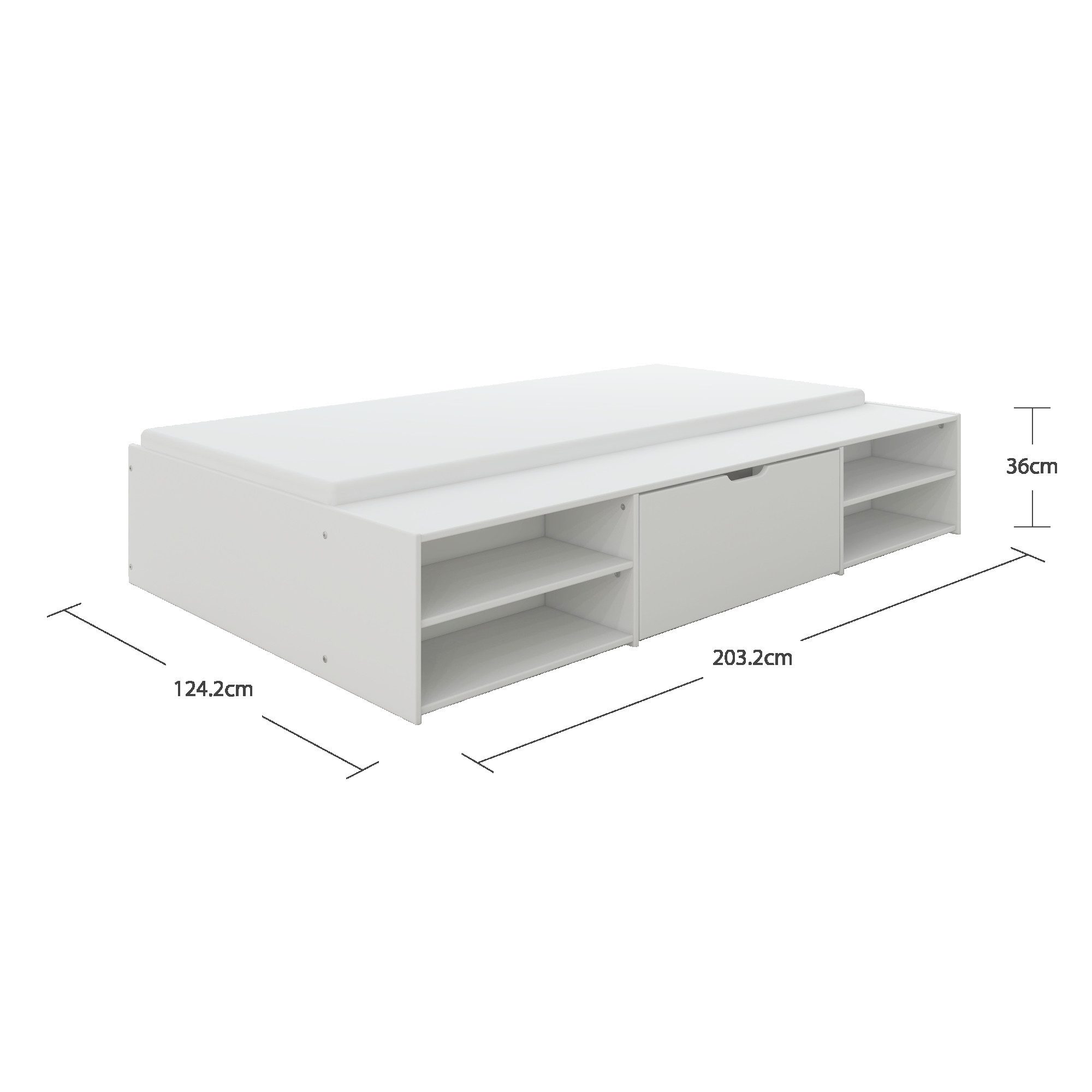 Weißes Tagesbett mit Stauraum