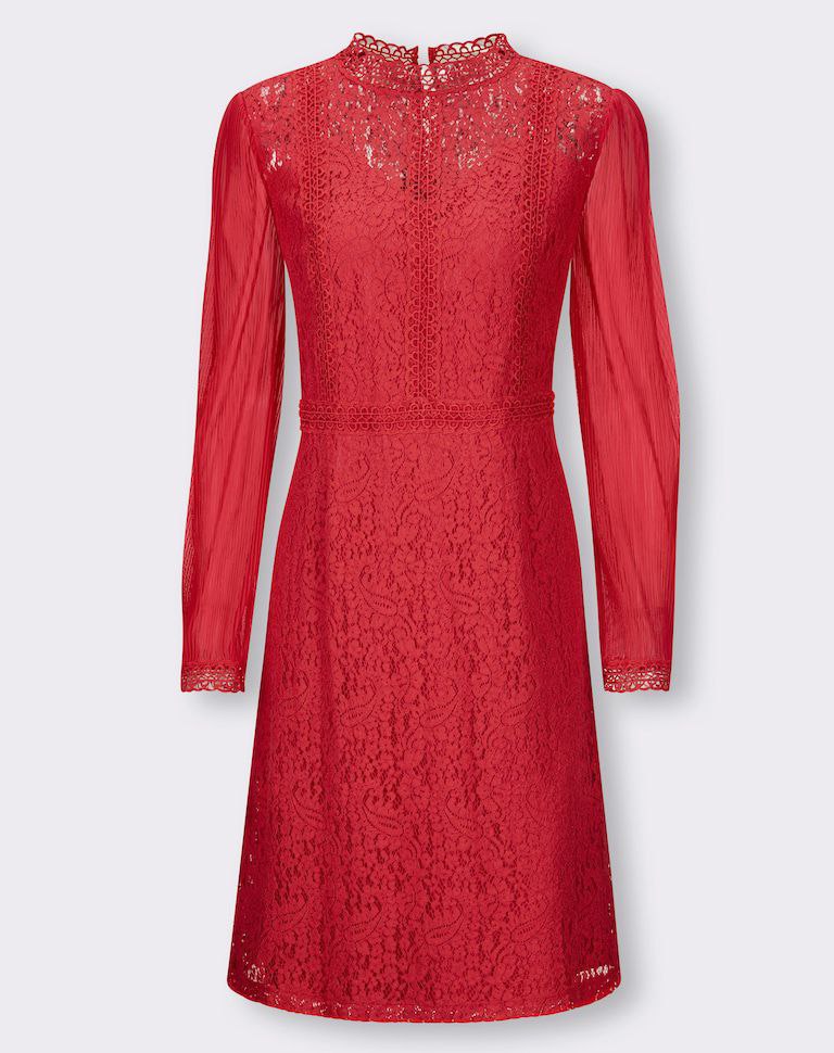 Rotes Spitzenkleid