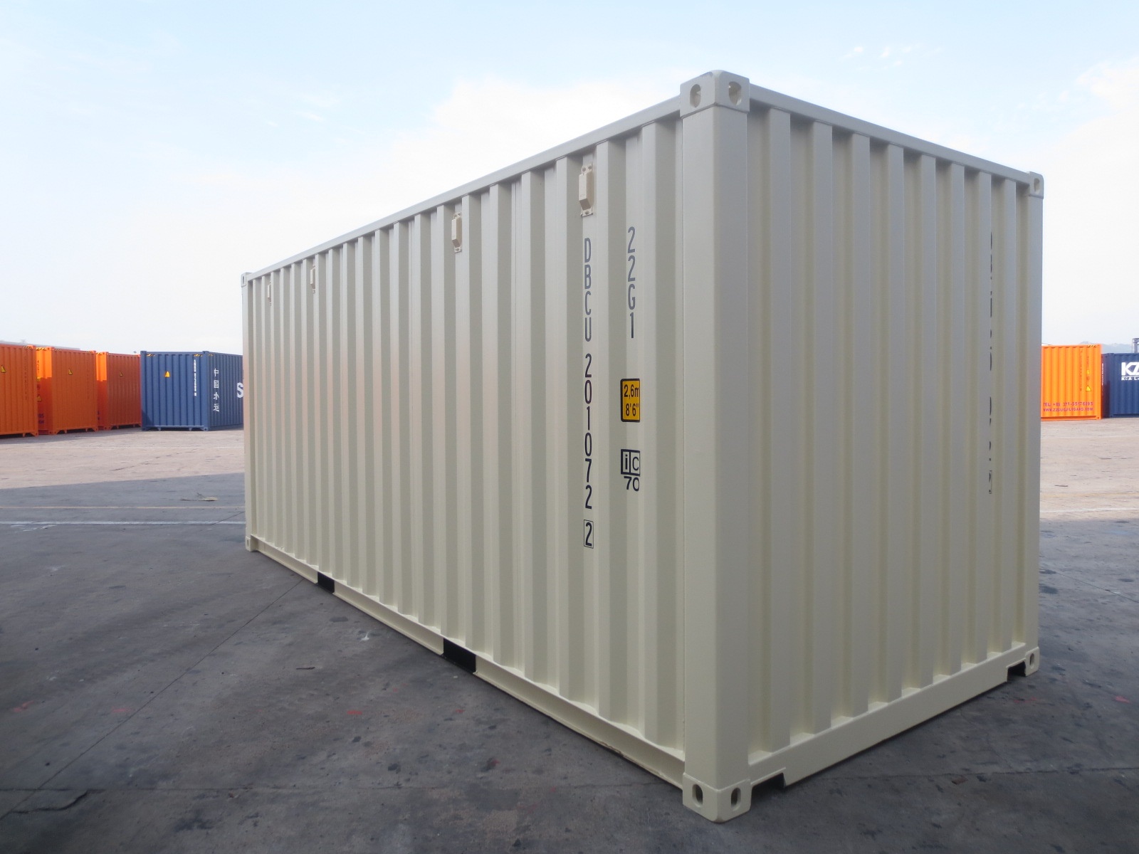 20 Fuß cremeweißer Container, 1. Fahrt (neu)