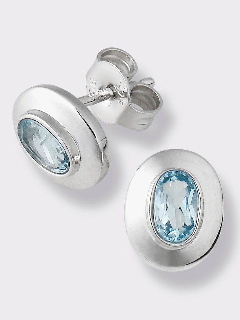 Ohrstecker mit blauen Edelsteinen