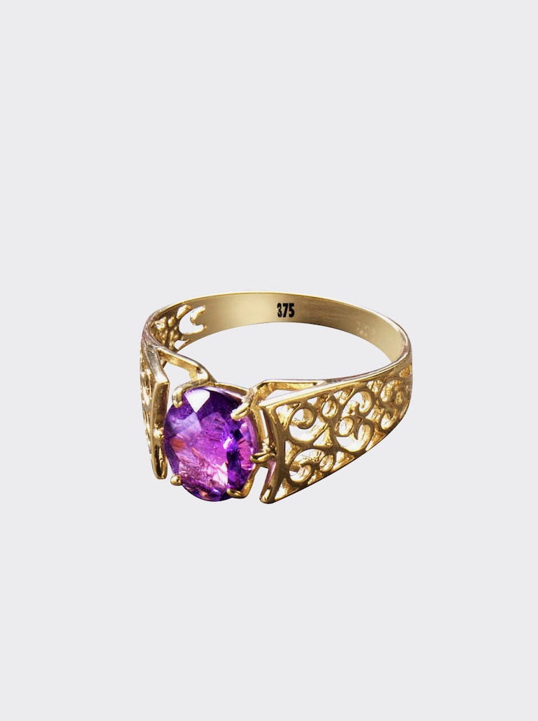 Goldring mit Amethyst