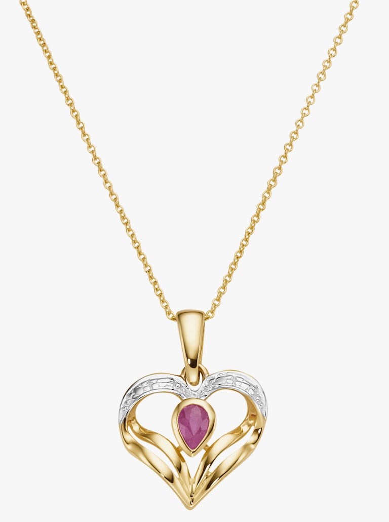 Goldene Halskette mit Herzanhänger