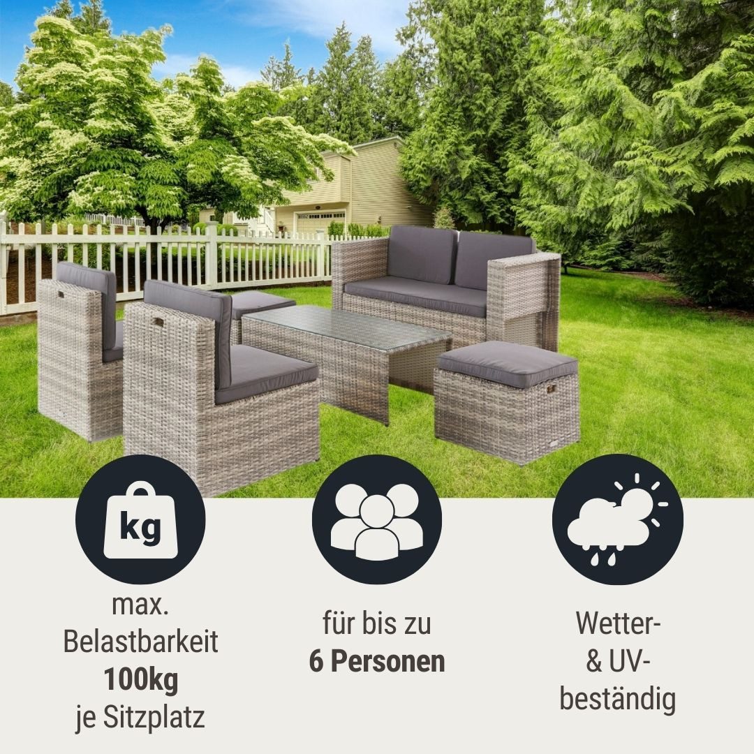 WOHNANDO Garten-Essgruppe Gartenlounge "Milli"