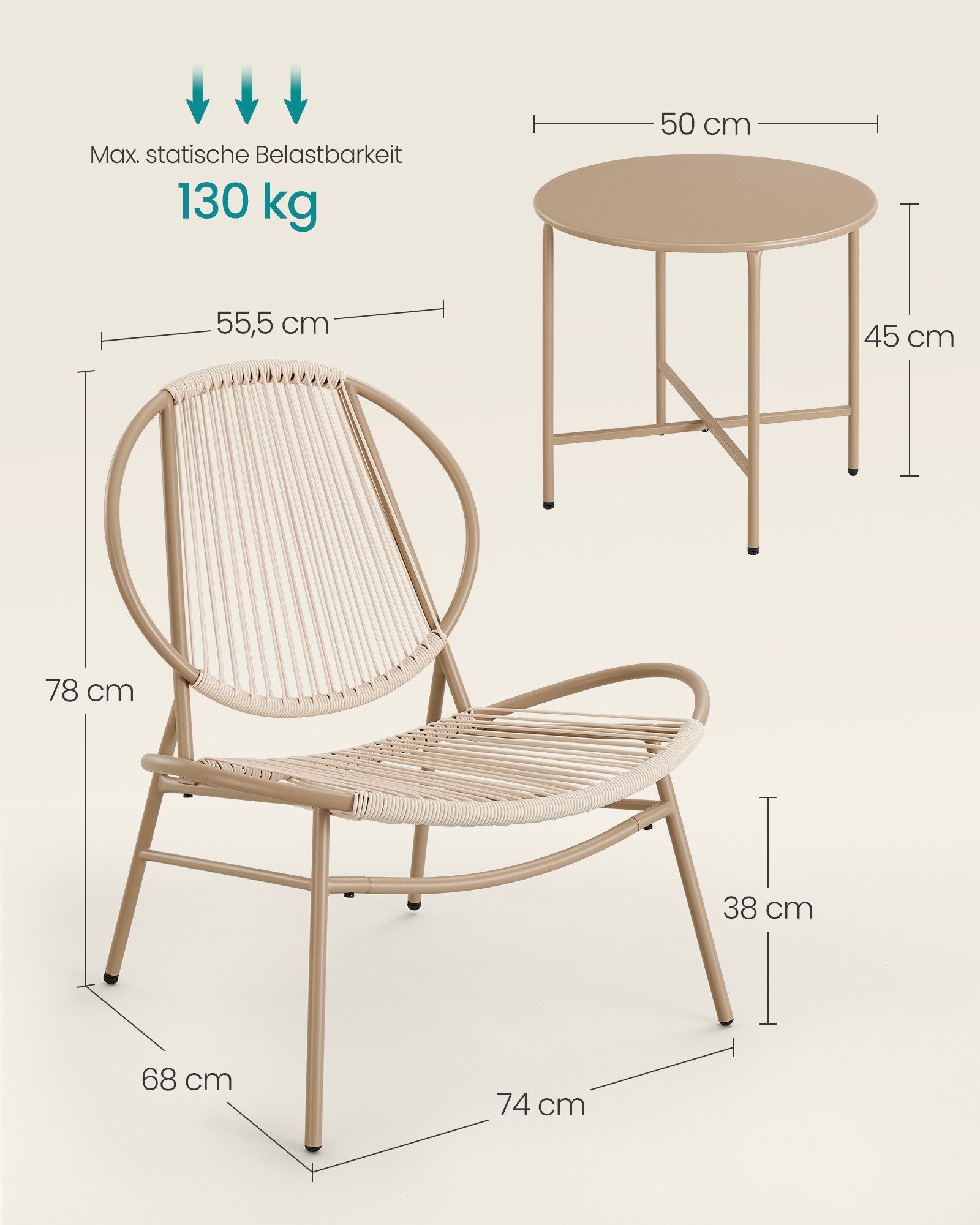 SONGMICS Gartenlounge-Set