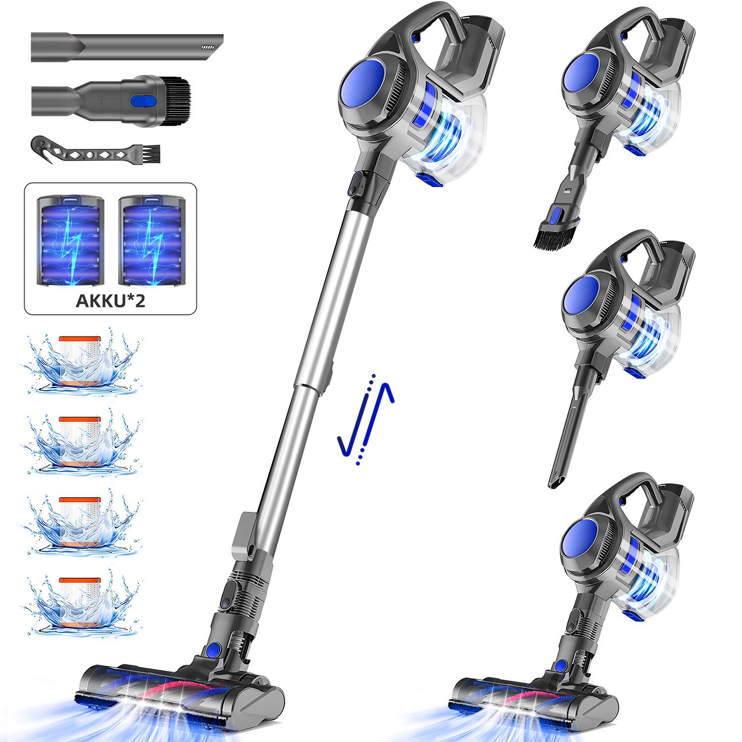 Akku-Hand-und Stielstaubsauger HEPA*4 D