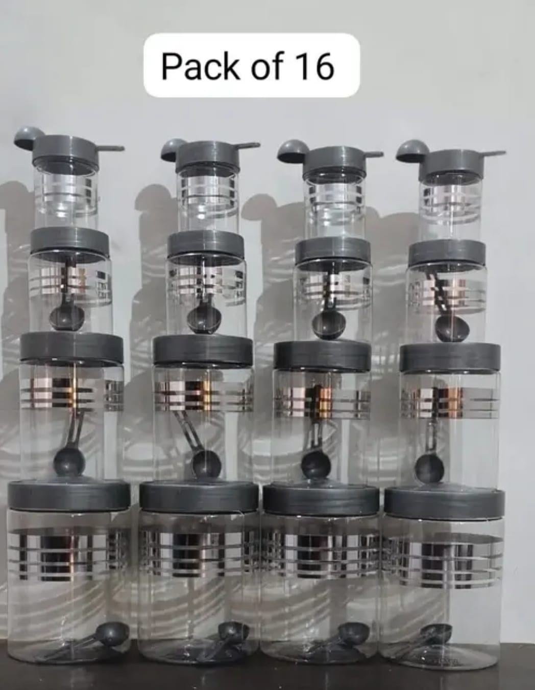 Set of Transparent Storage Jars with Lids