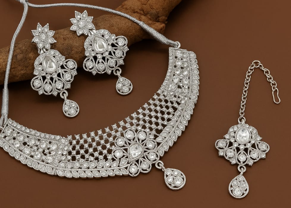 Silver Plated Bridal Jewelry Set
