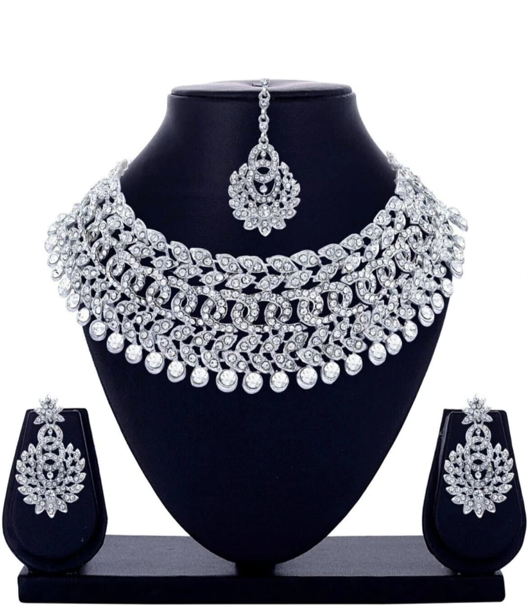 Alloy Rhodium Silver Jewel Set  (Pack of 1)