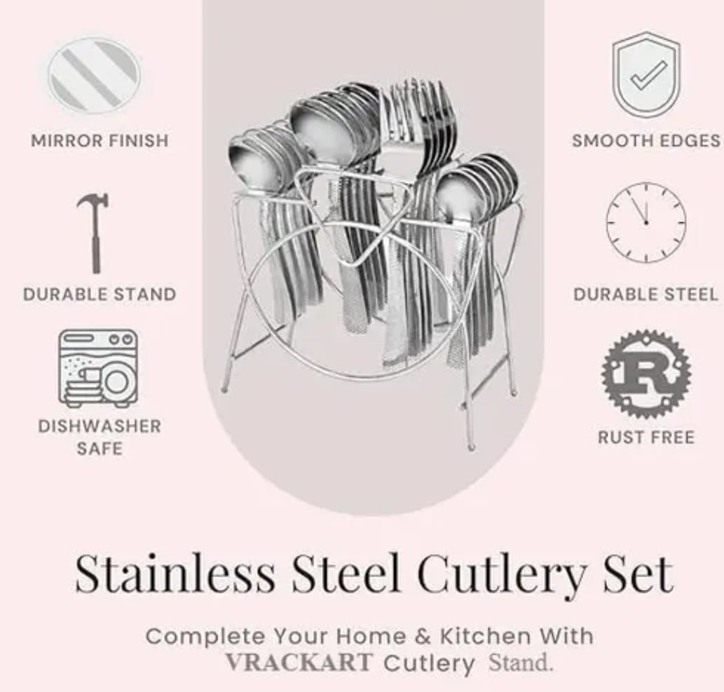 Stainless Steel Cutlery Set with Stand