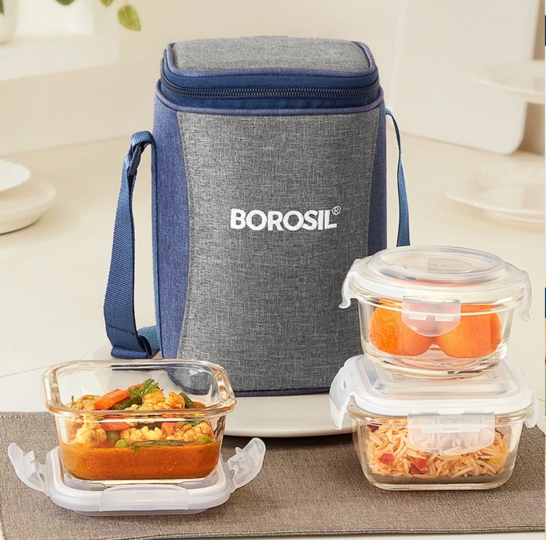 BOROSIL Office Tiffin 3 Containers Lunch Box 