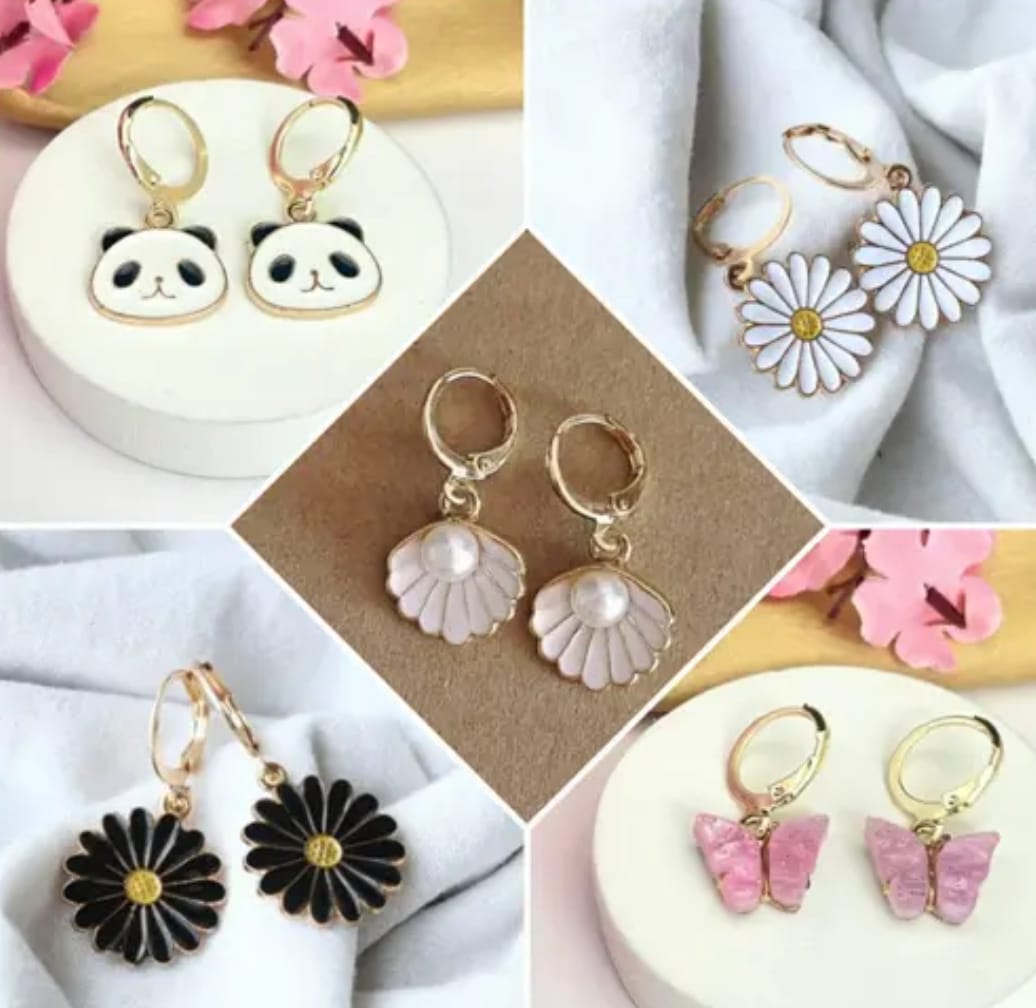 Cute Animal and Floral Earrings Set