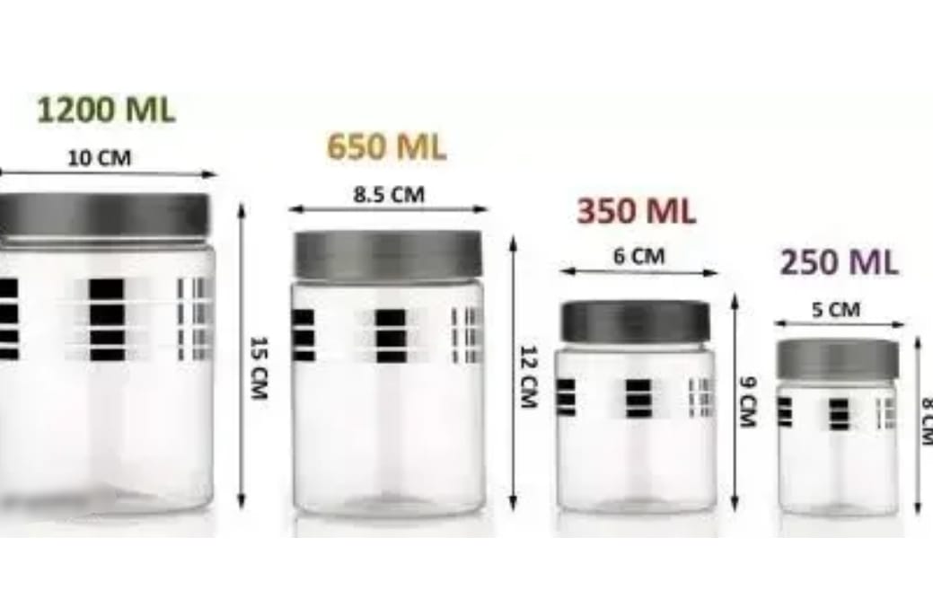 Set of Transparent Storage Jars with Lids
