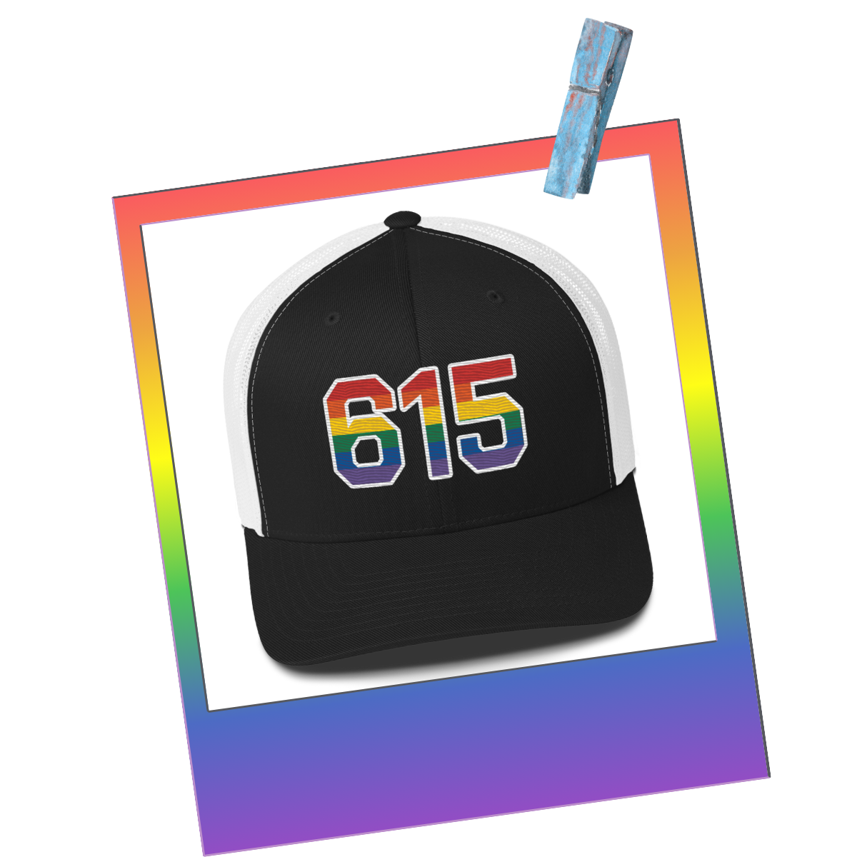 615 Nashville Rainbow Pride Trucker Hat