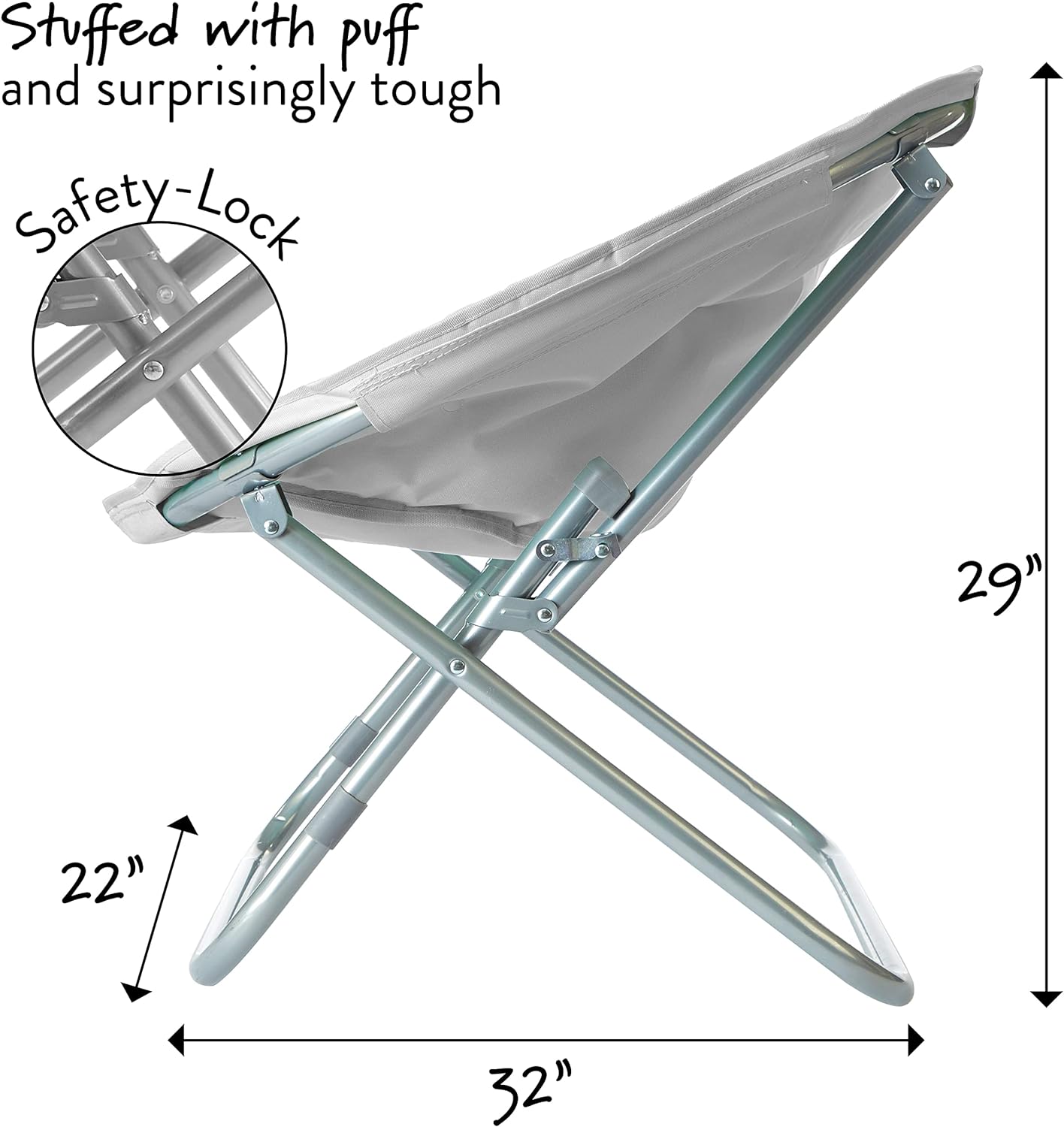Micromink Foldable Saucer Chair, Grey